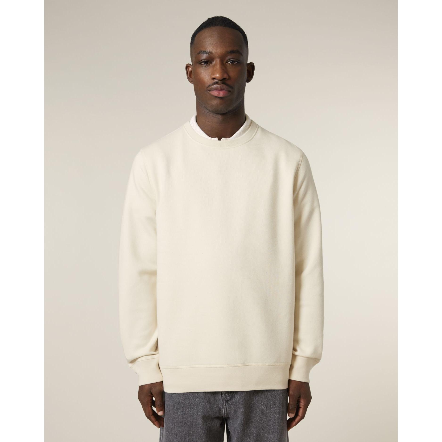 Bluză cu guler rotund Unisex Roller Natural Raw M