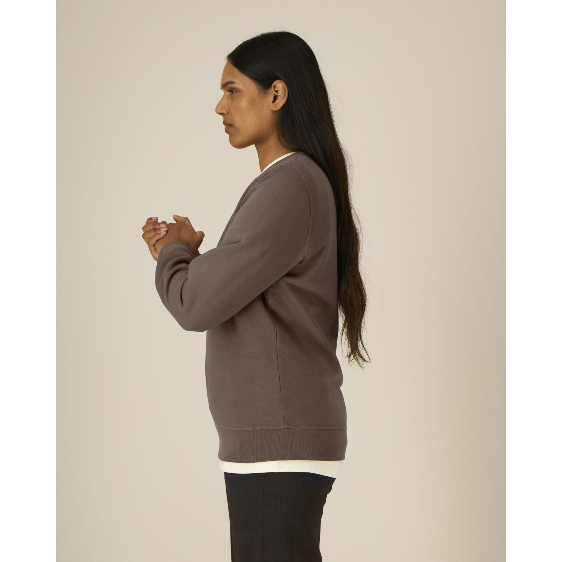 Bluză cu guler rotund Unisex Roller Mocha M