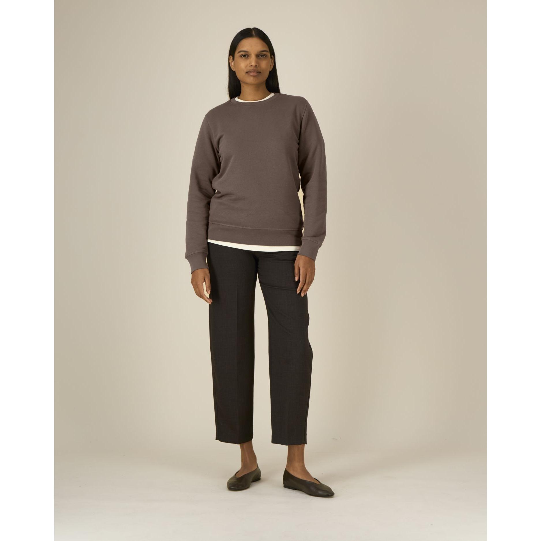 Bluză cu guler rotund Unisex Roller Mocha M