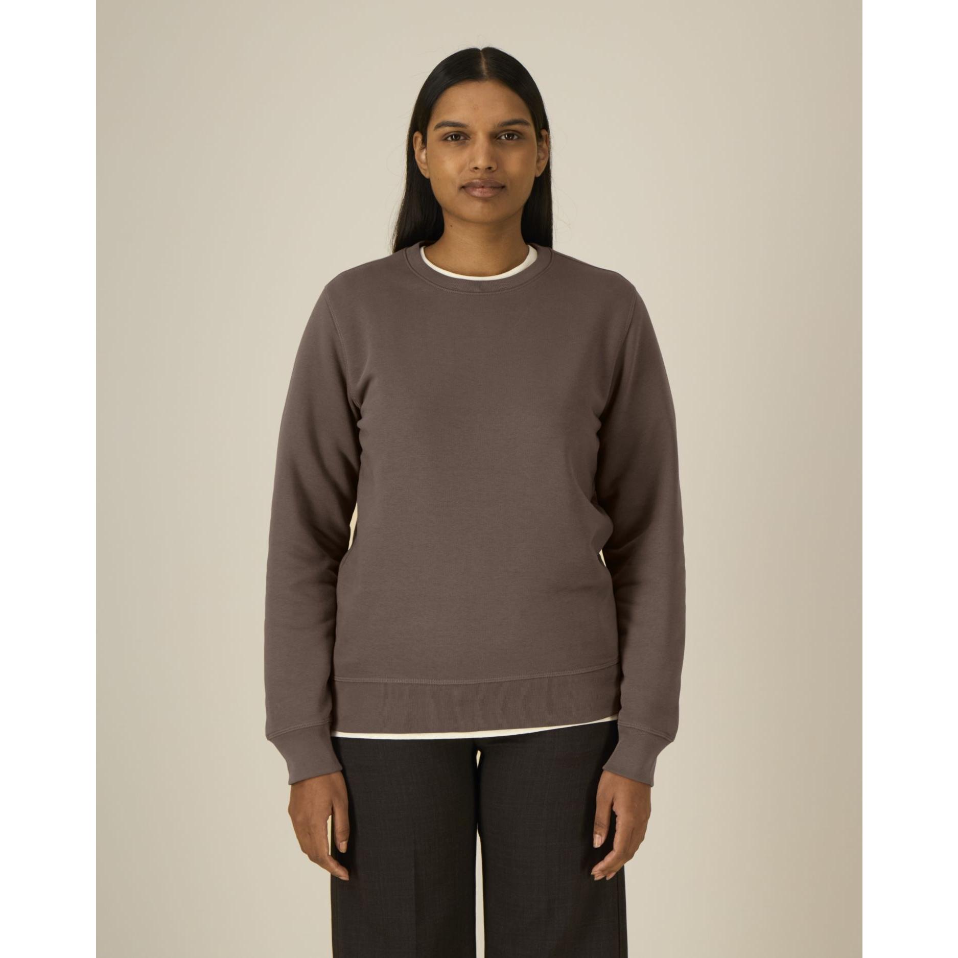 Bluză cu guler rotund Unisex Roller Mocha M