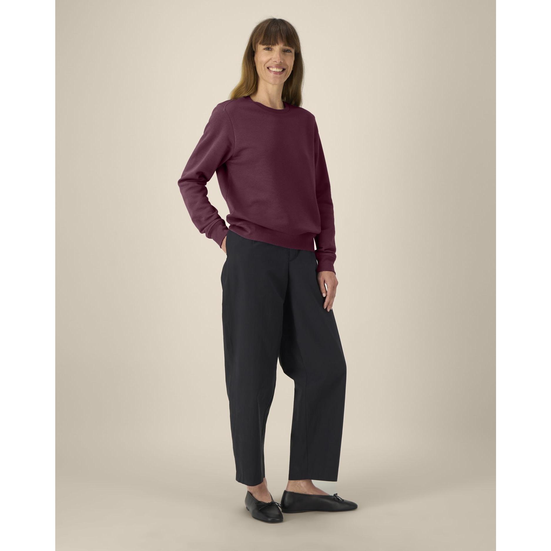 Bluză cu guler rotund Unisex Roller Deep Plum 2XS