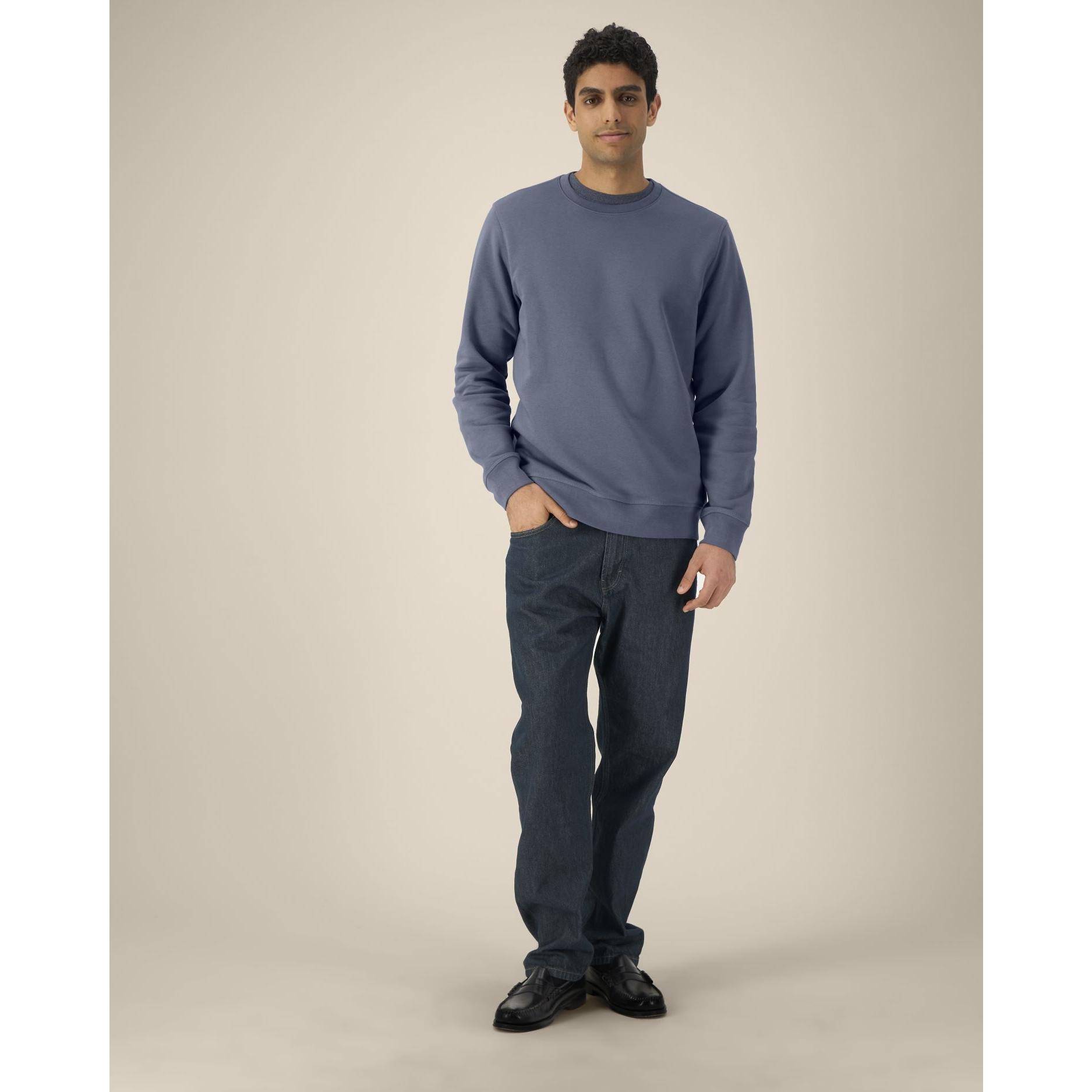 Bluză cu guler rotund Unisex Roller Blue Grey M