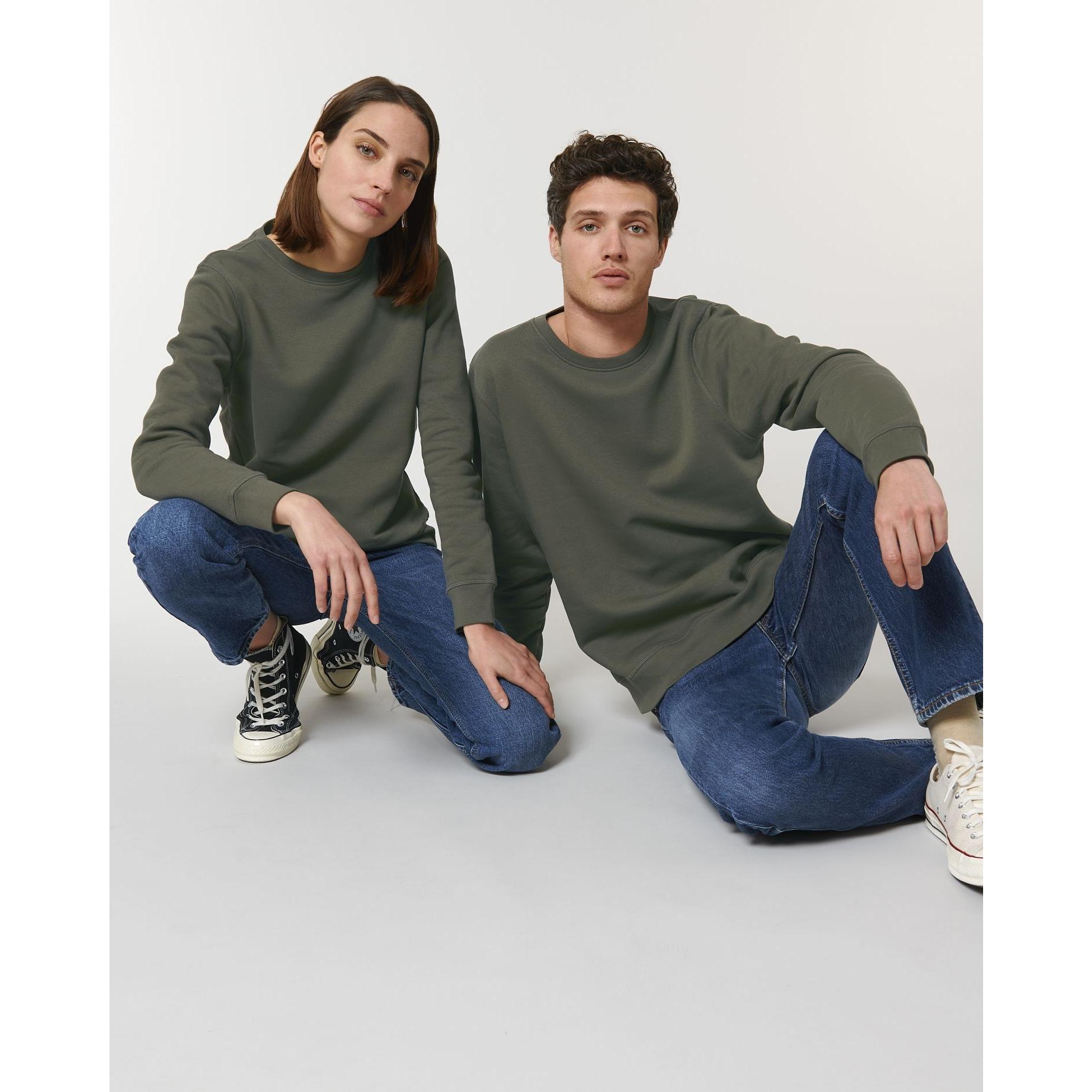 Bluză cu guler rotund Unisex Roller Khaki 4XL
