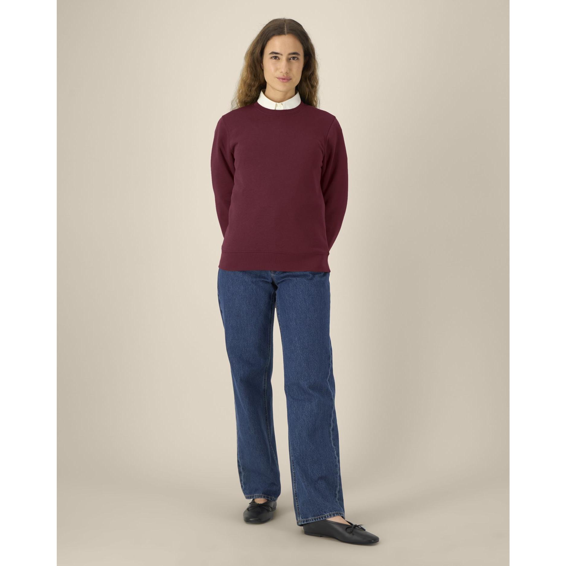 Bluză cu guler rotund Unisex Roller Burgundy 4XL