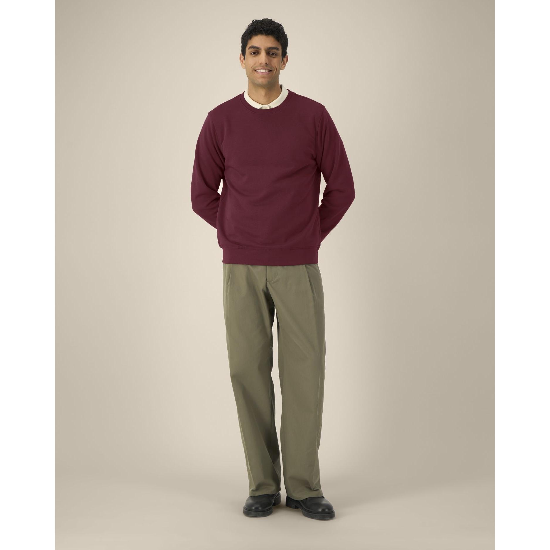 Bluză cu guler rotund Unisex Roller Burgundy 4XL