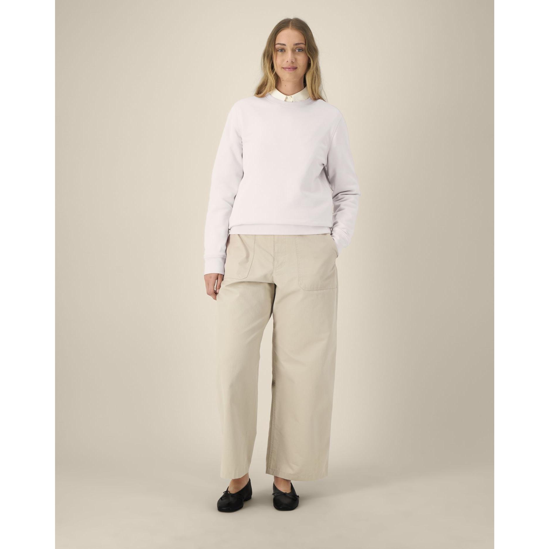 Bluză cu guler rotund Unisex Roller Vintage White 2XS