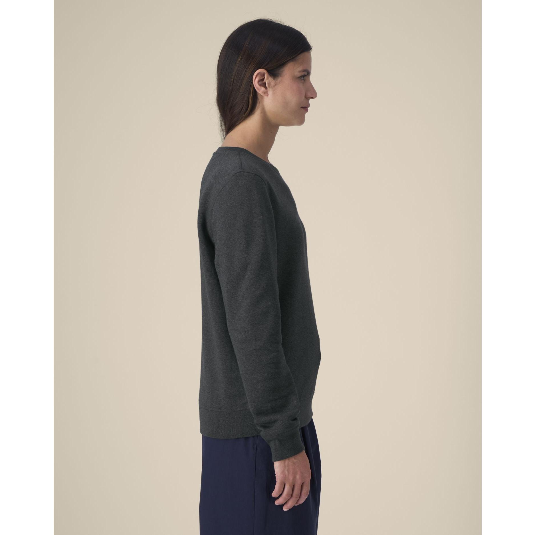 Bluză cu guler rotund Unisex Roller Dark Heather Grey L