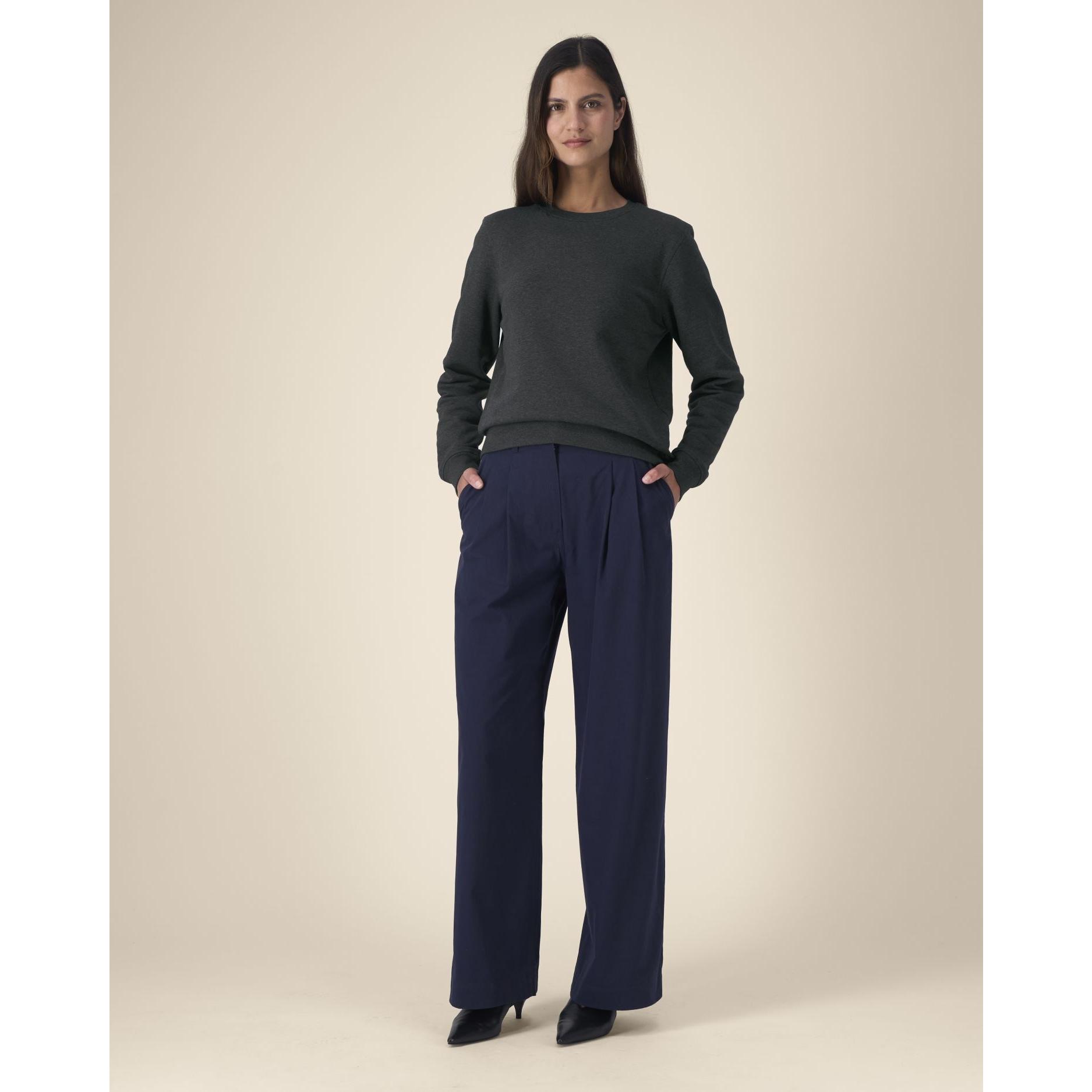 Bluză cu guler rotund Unisex Roller Dark Heather Grey L
