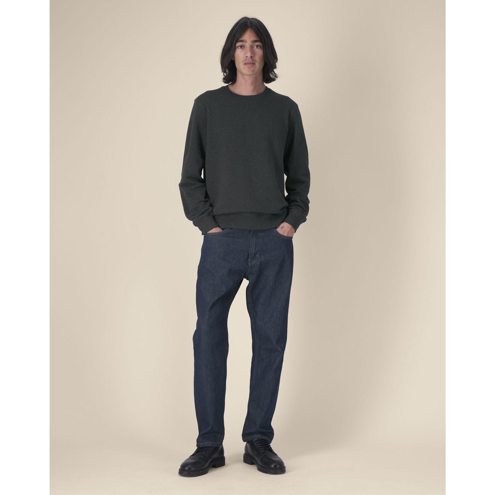 Bluză cu guler rotund Unisex Roller Dark Heather Grey L