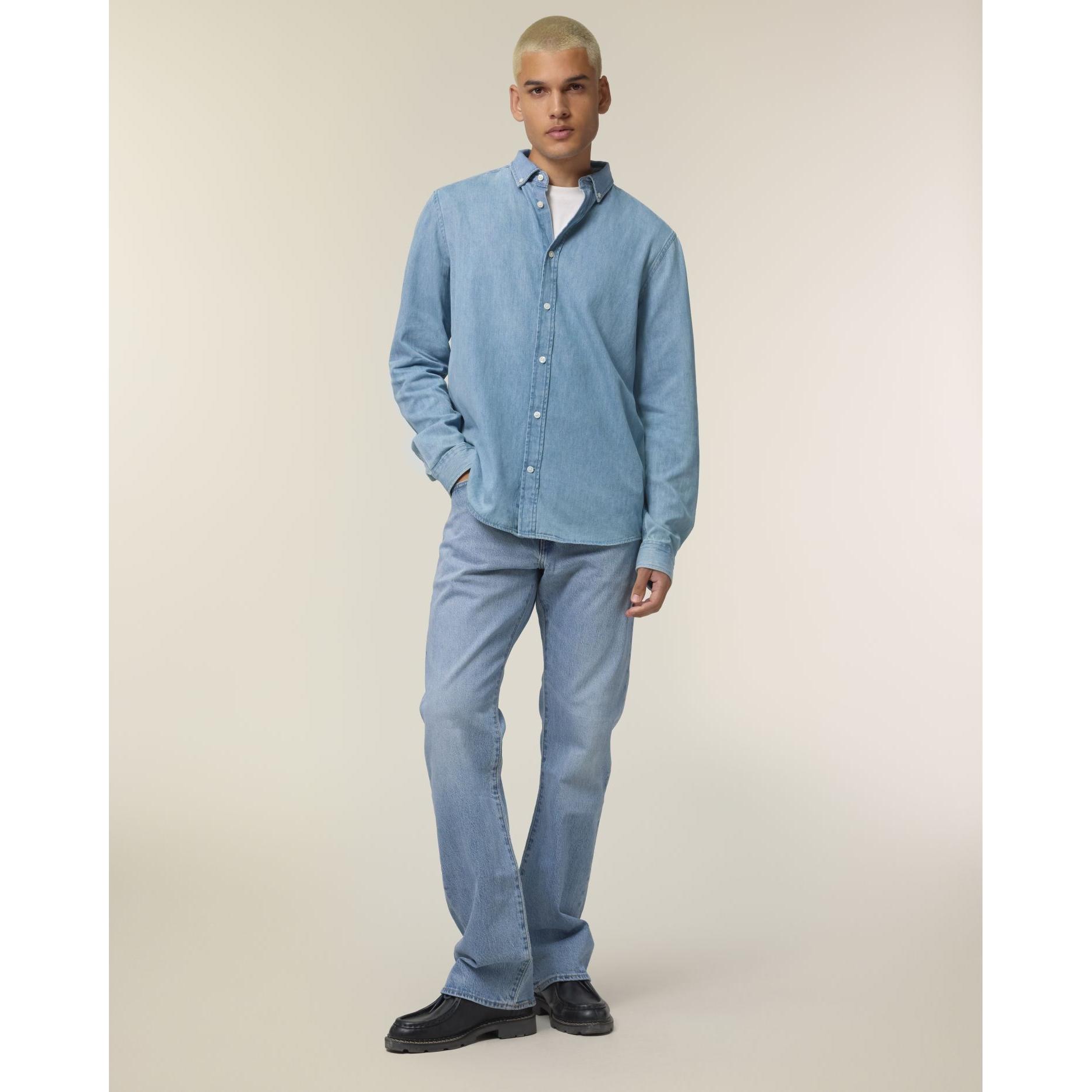 Cămașă pentru bărbați Stanley Denim Light Wash L