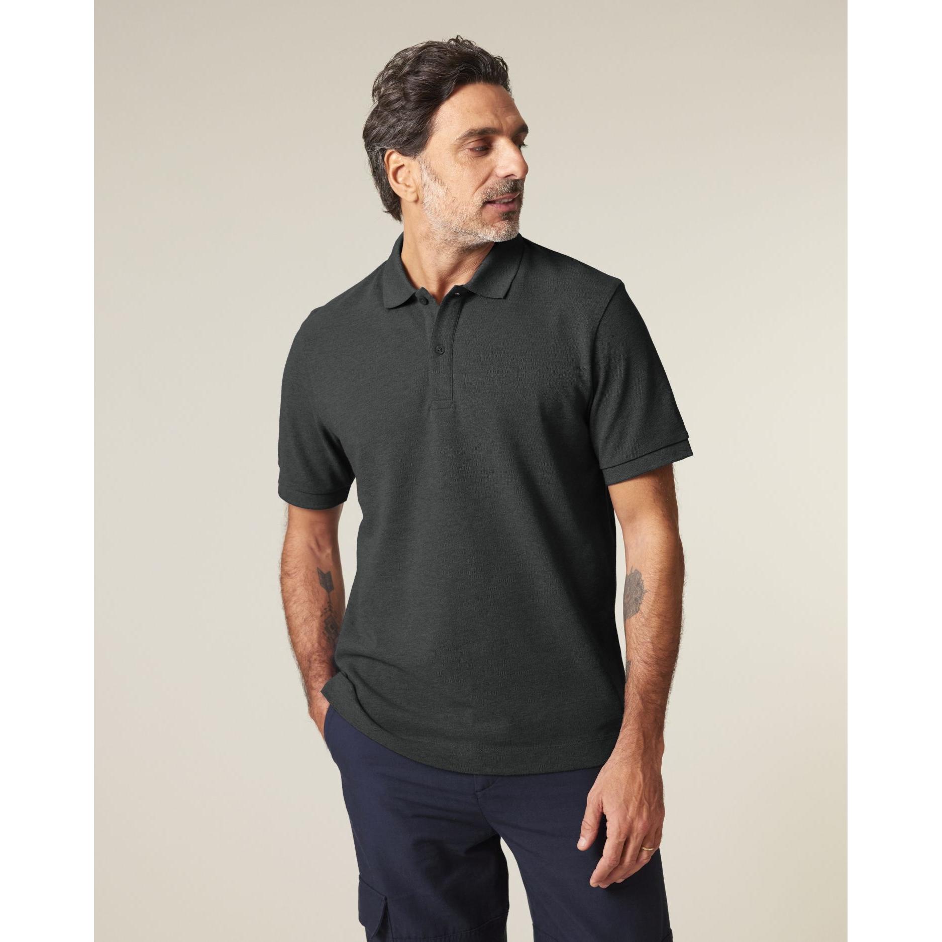 Tricou polo unisex Prepster 2.0 Dark Heather Grey 2XS