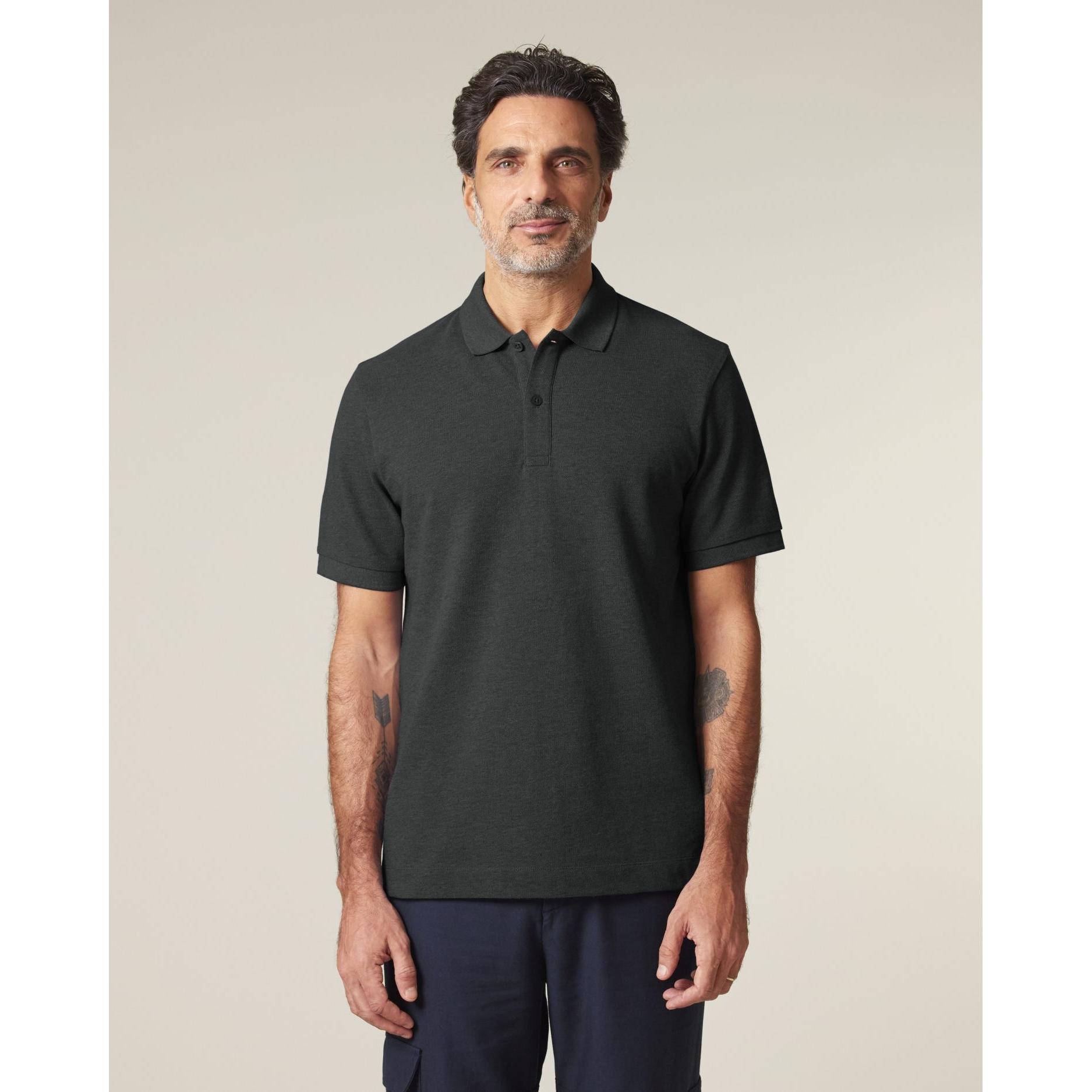 Tricou polo unisex Prepster 2.0 Dark Heather Grey 2XS