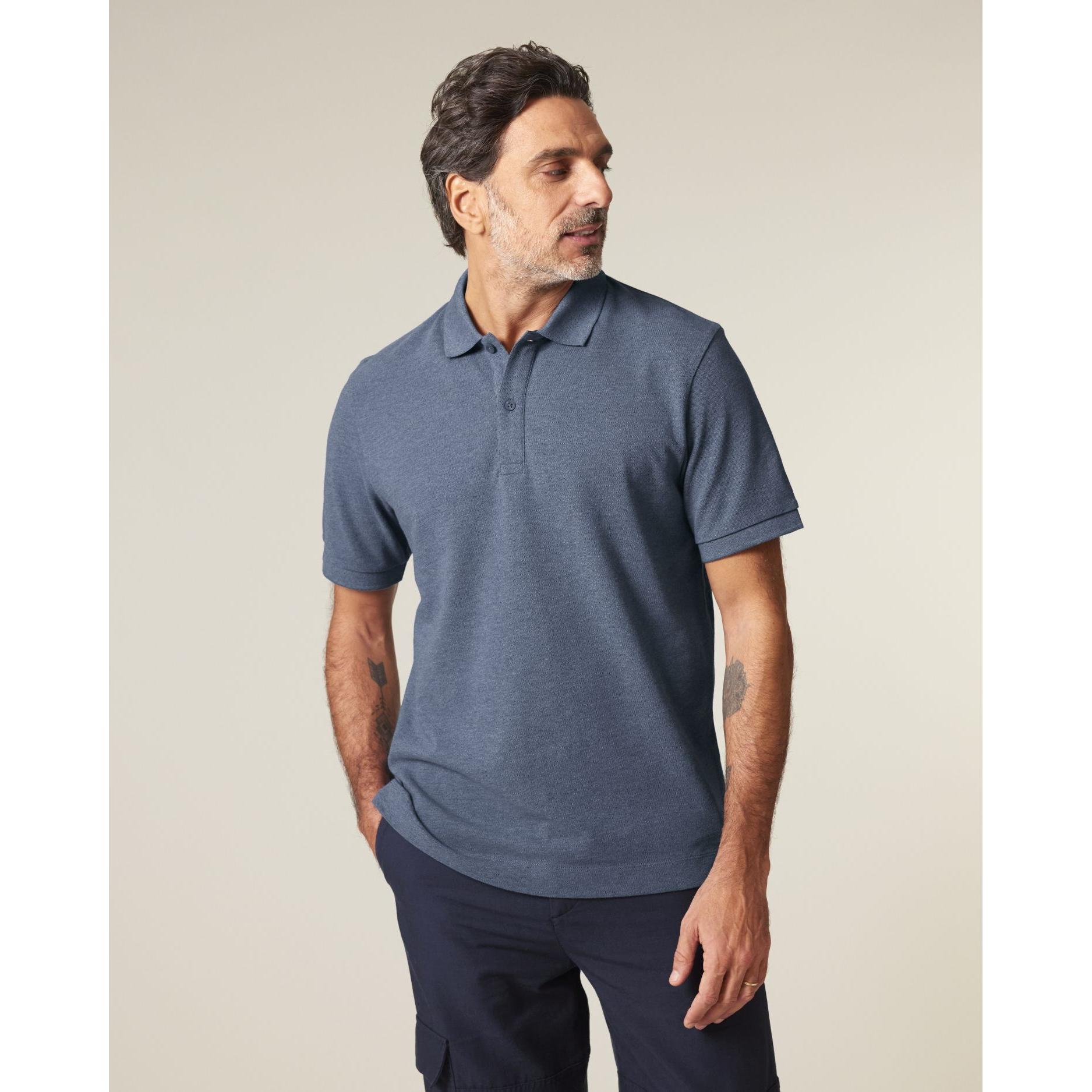 Tricou polo unisex Prepster 2.0 Dark Heather Blue XL