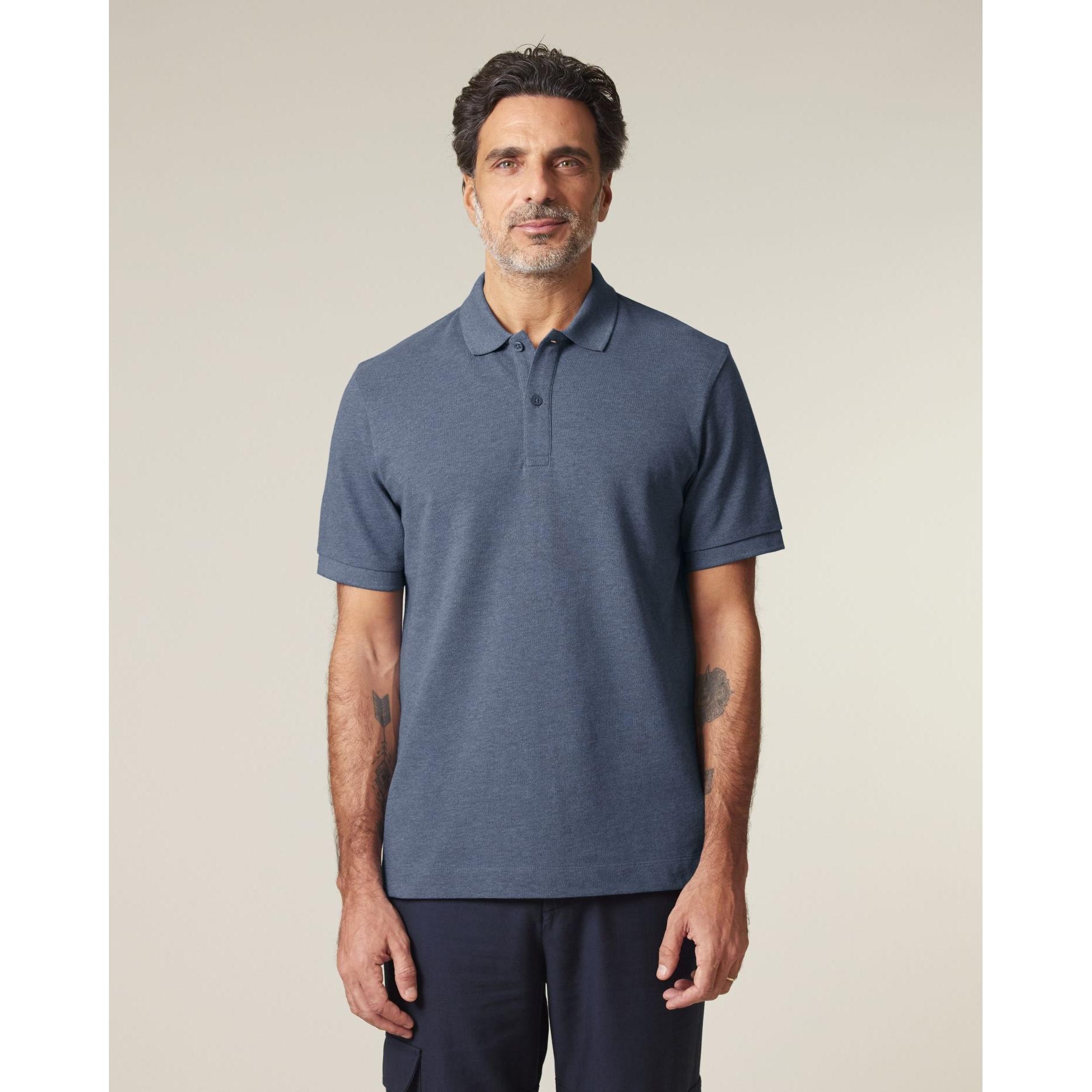 Tricou polo unisex Prepster 2.0 Dark Heather Blue XL