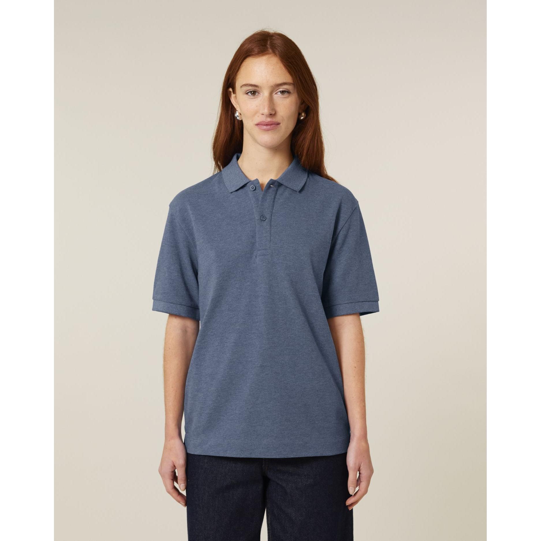 Tricou polo unisex Prepster 2.0 Dark Heather Blue XL