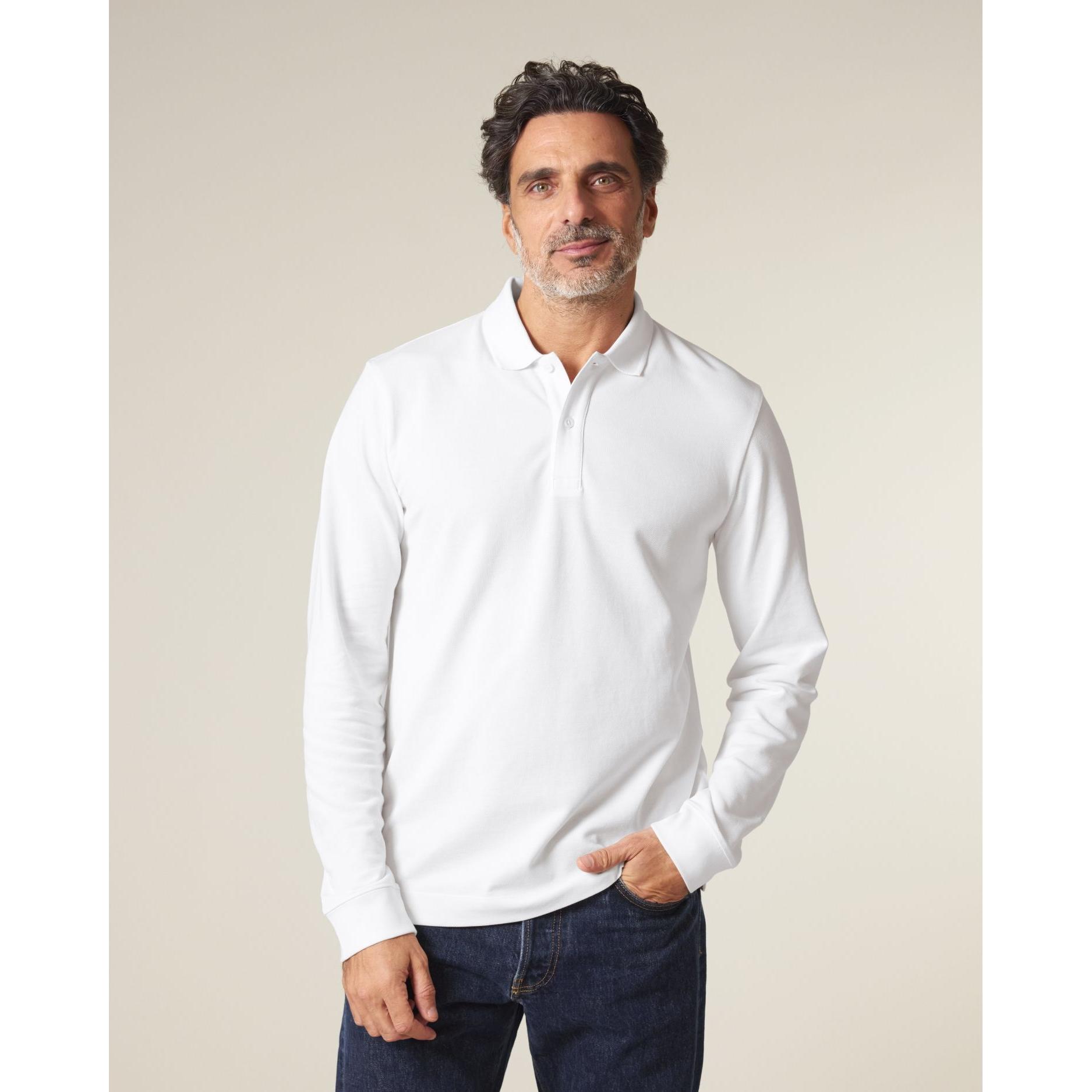 Tricou polo cu mânecă lungă Unisex Prepster 2.0 White XXL