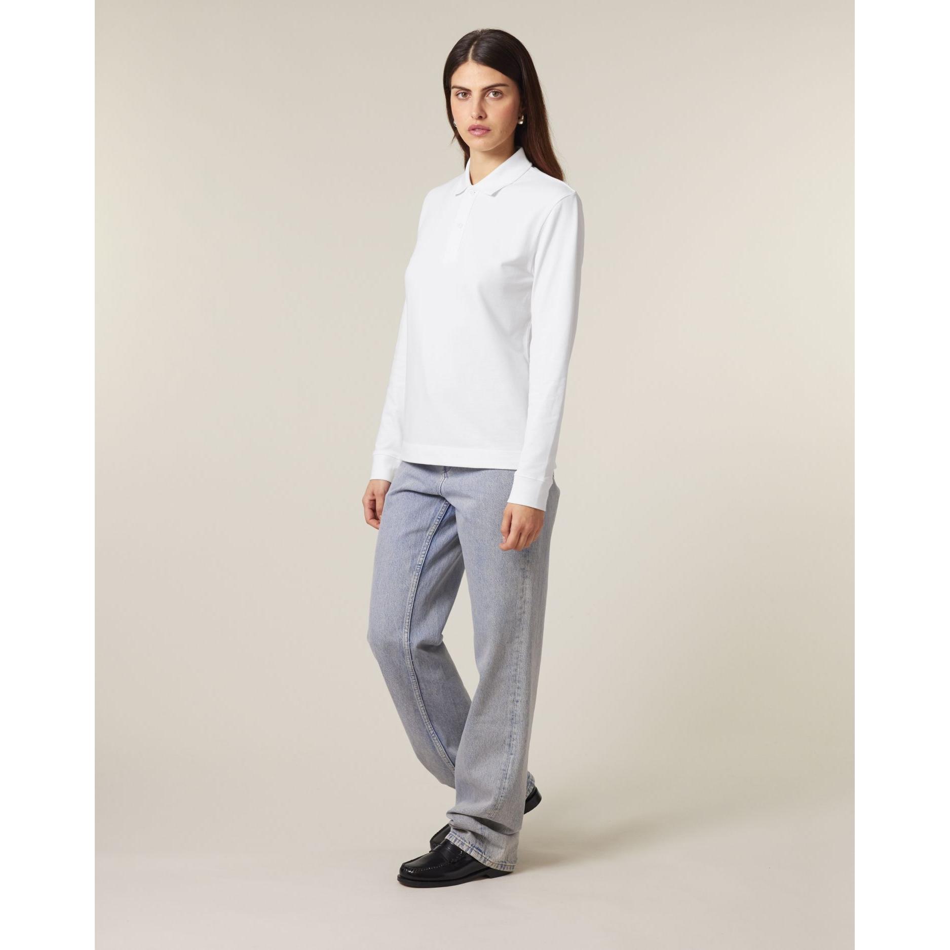 Tricou polo cu mânecă lungă Unisex Prepster 2.0 White XXL