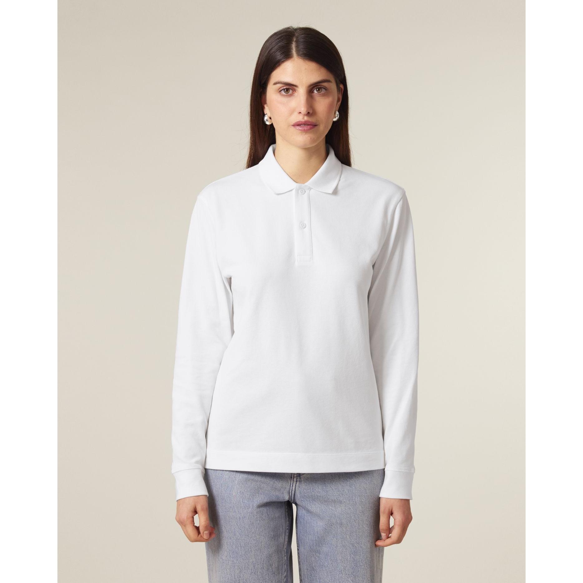 Tricou polo cu mânecă lungă Unisex Prepster 2.0 White XXL