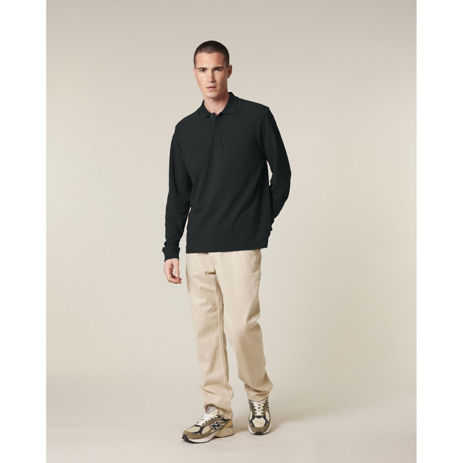 Tricou polo cu mânecă lungă Unisex Prepster 2.0 Black XXL