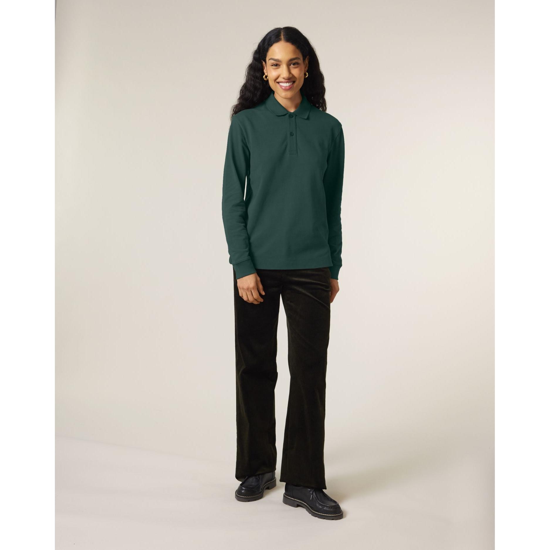 Tricou polo cu mânecă lungă Unisex Prepster 2.0 Glazed Green L