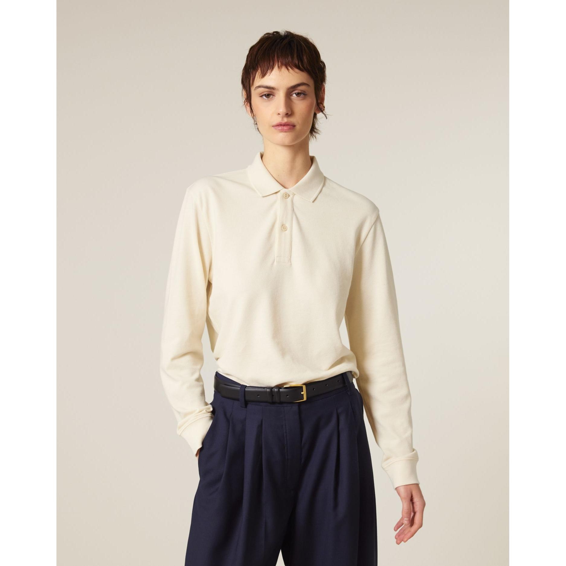 Tricou polo cu mânecă lungă Unisex Prepster 2.0 Natural Raw XS