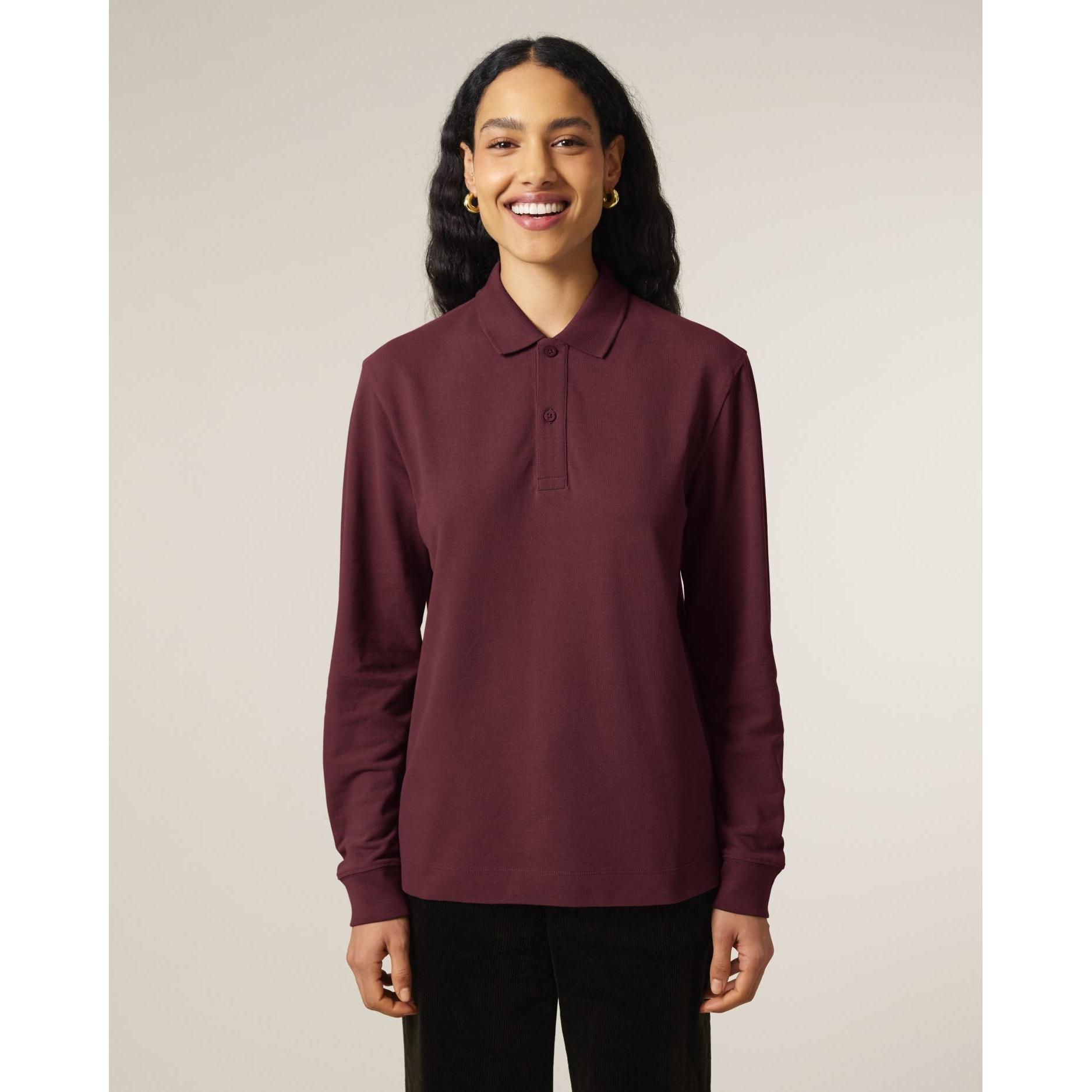 Tricou polo cu mânecă lungă Unisex Prepster 2.0 Burgundy S