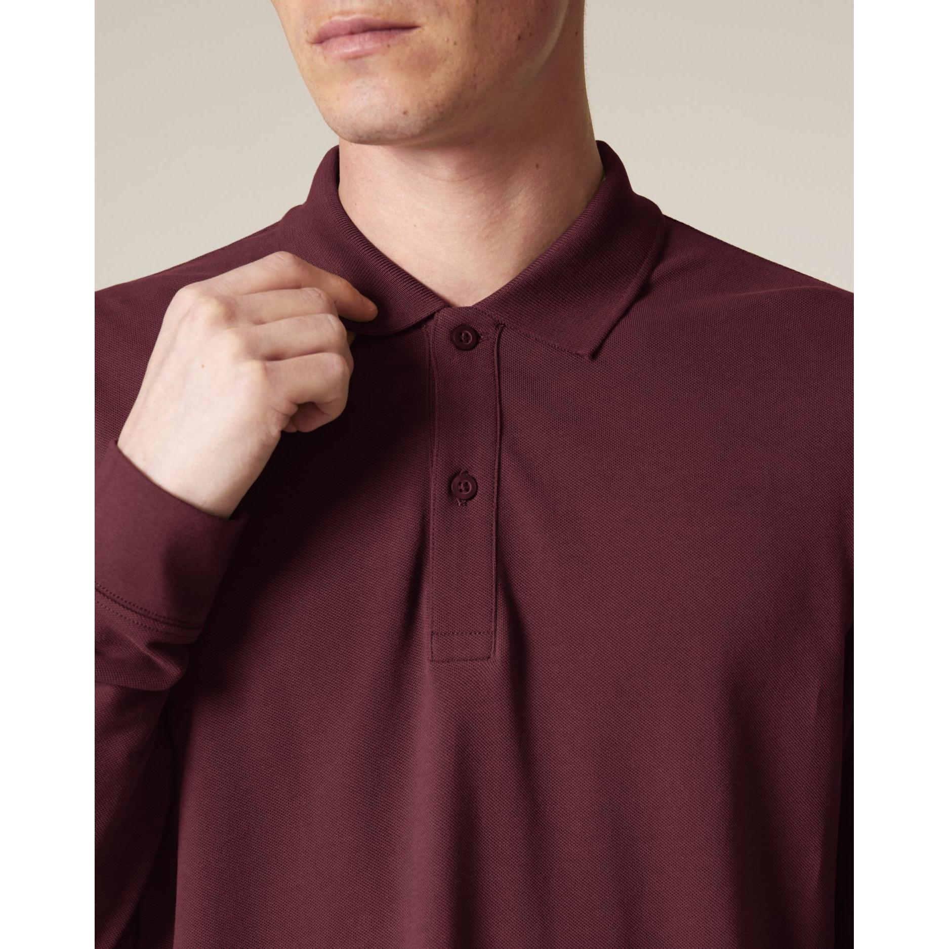 Tricou polo cu mânecă lungă Unisex Prepster 2.0 Burgundy S
