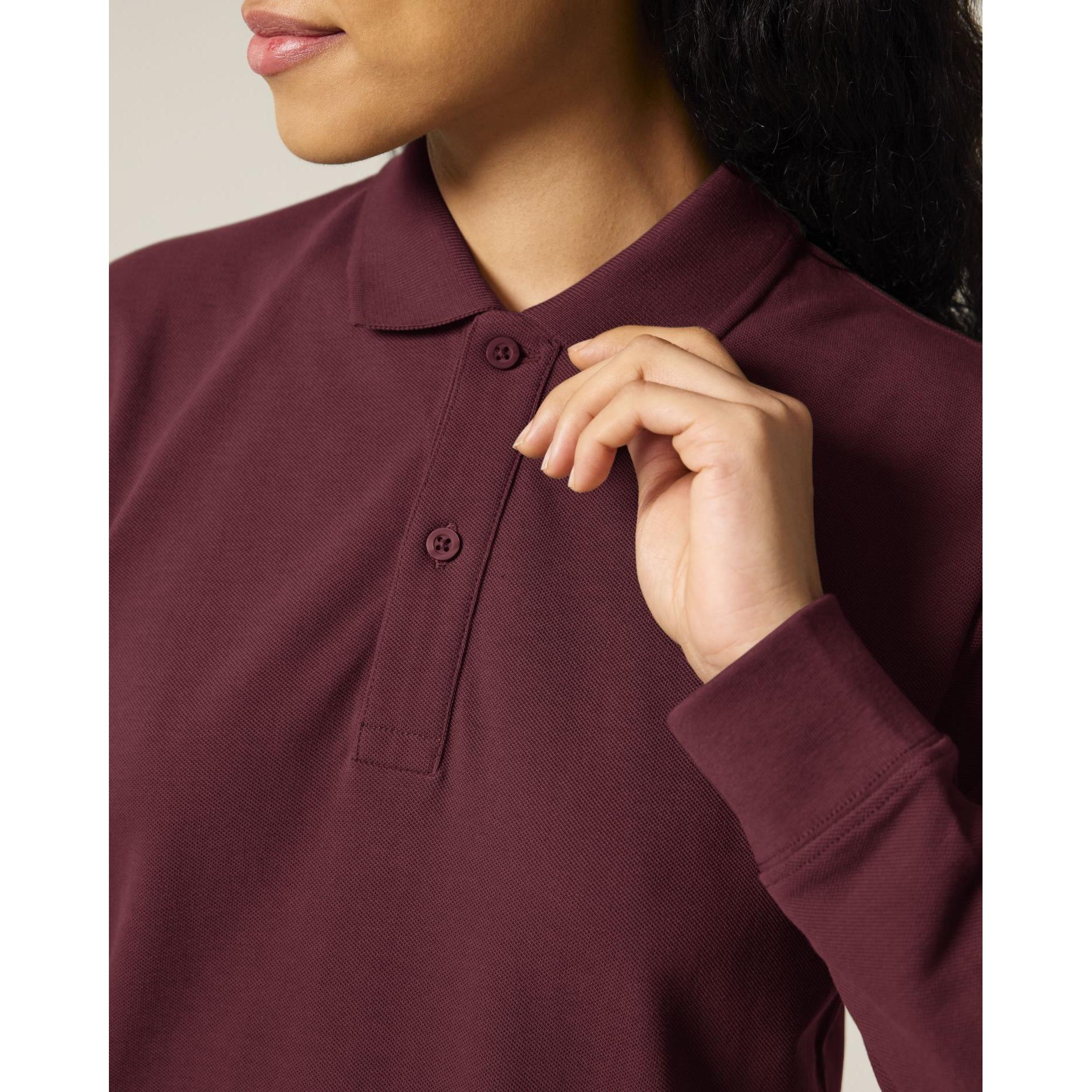 Tricou polo cu mânecă lungă Unisex Prepster 2.0 Burgundy S