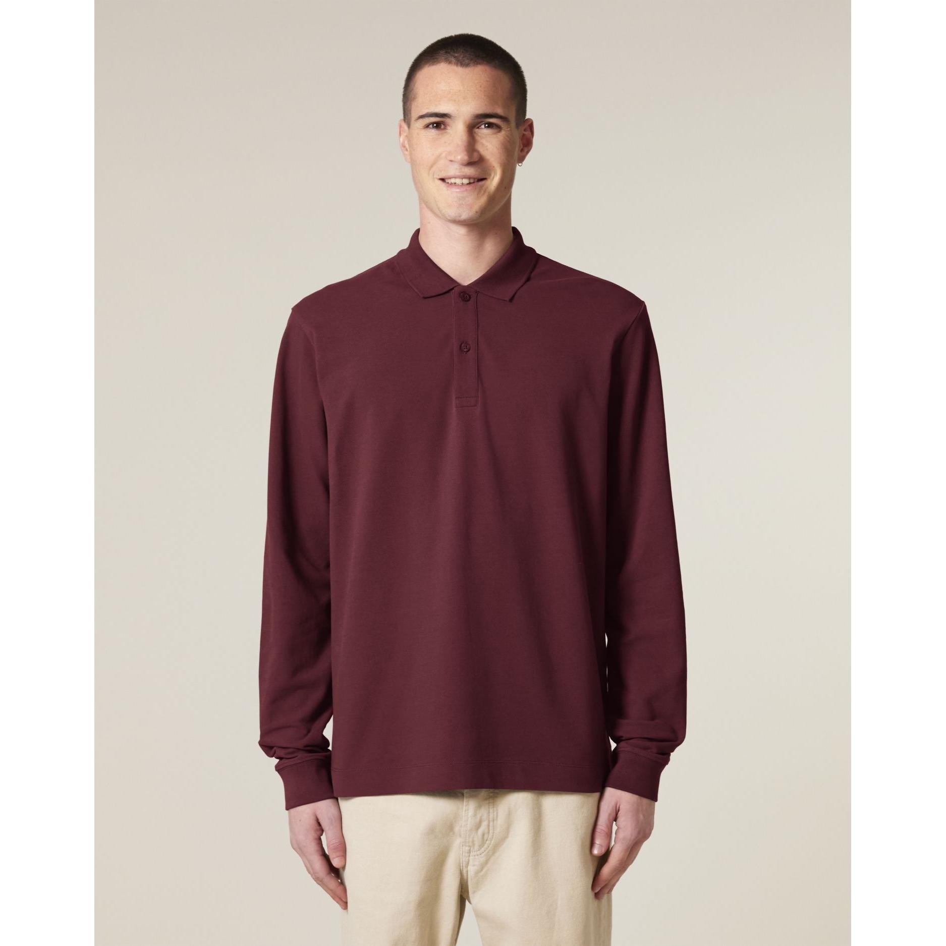 Tricou polo cu mânecă lungă Unisex Prepster 2.0 Burgundy S