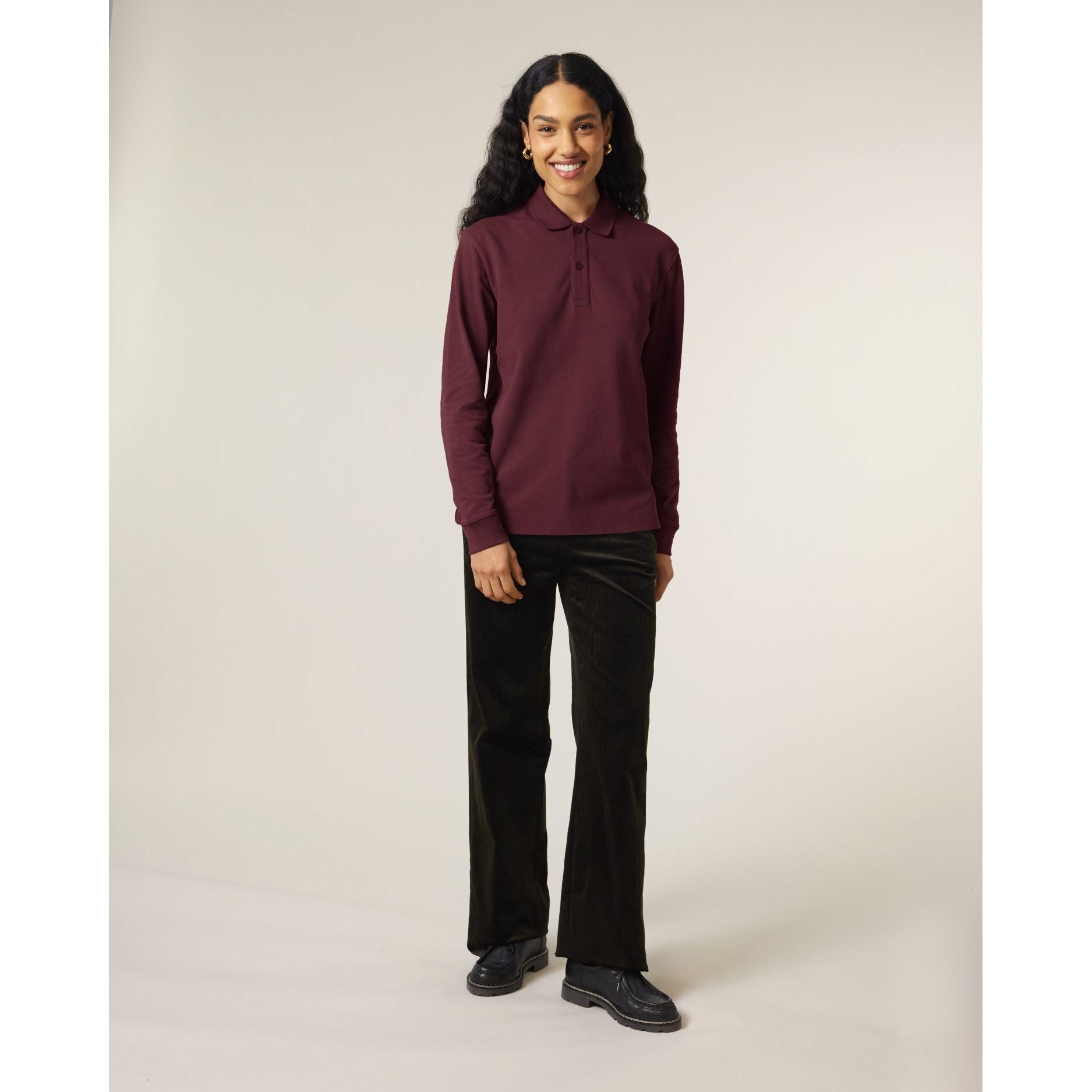 Tricou polo cu mânecă lungă Unisex Prepster 2.0 Burgundy S