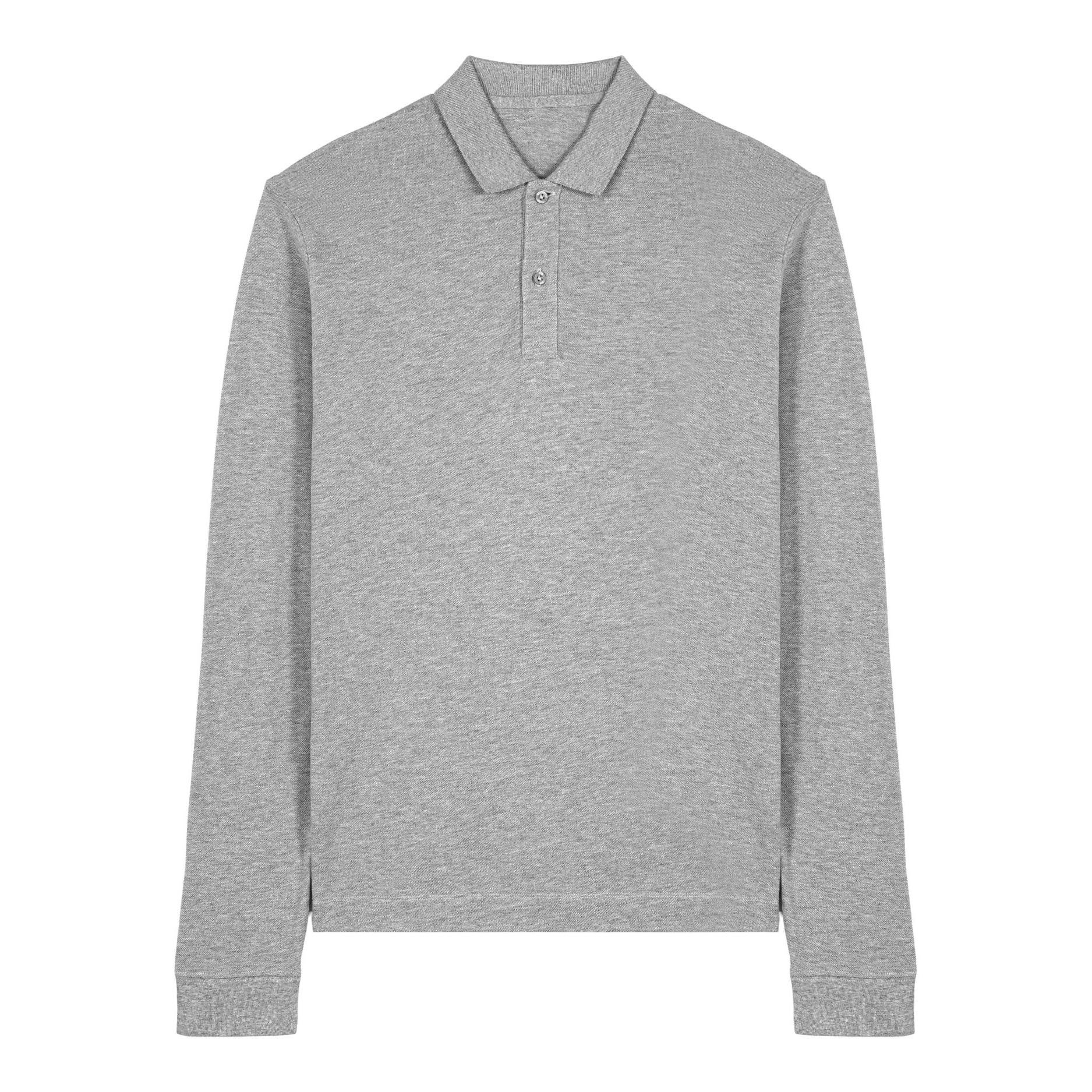 Tricou polo cu mânecă lungă Unisex Prepster 2.0 Heather Grey