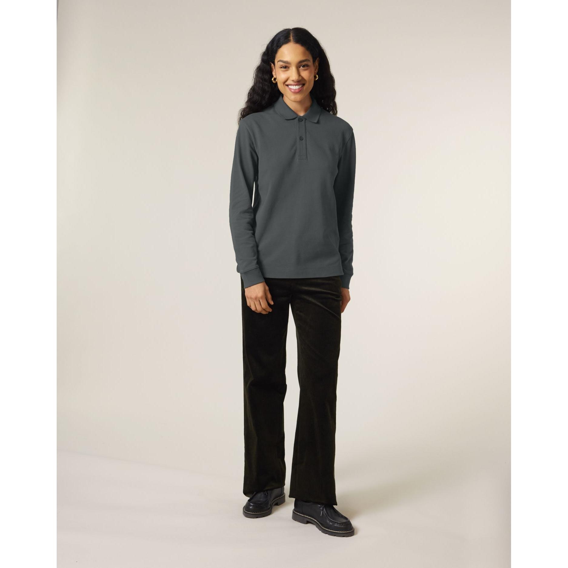 Tricou polo cu mânecă lungă Unisex Prepster 2.0 Anthracite L