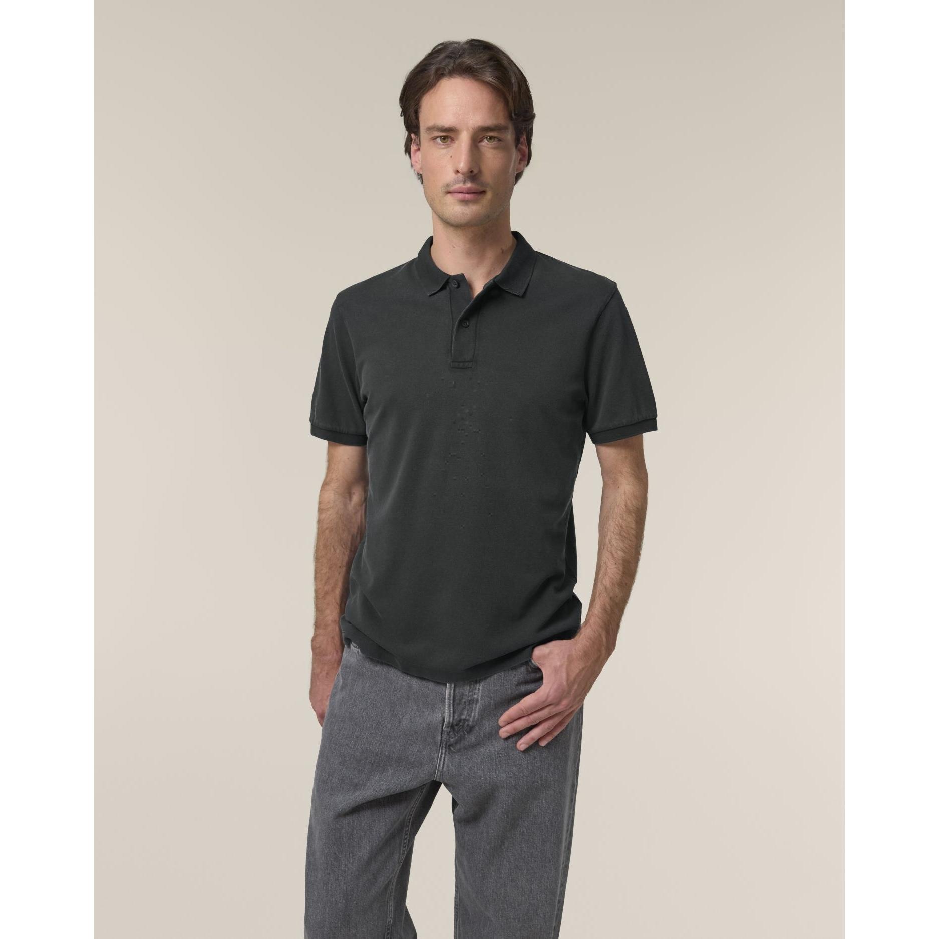 Tricou polo unisex Coaster Vintage G. Dyed Black Rock 3XL