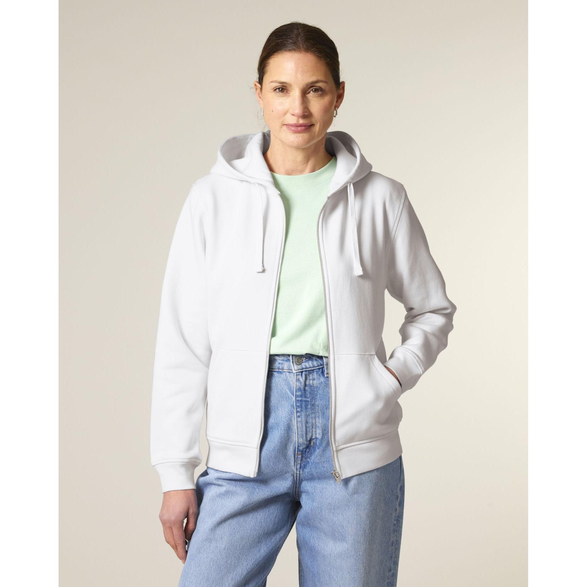 Hanorac cu fermoar unisex Mixer White 2XS