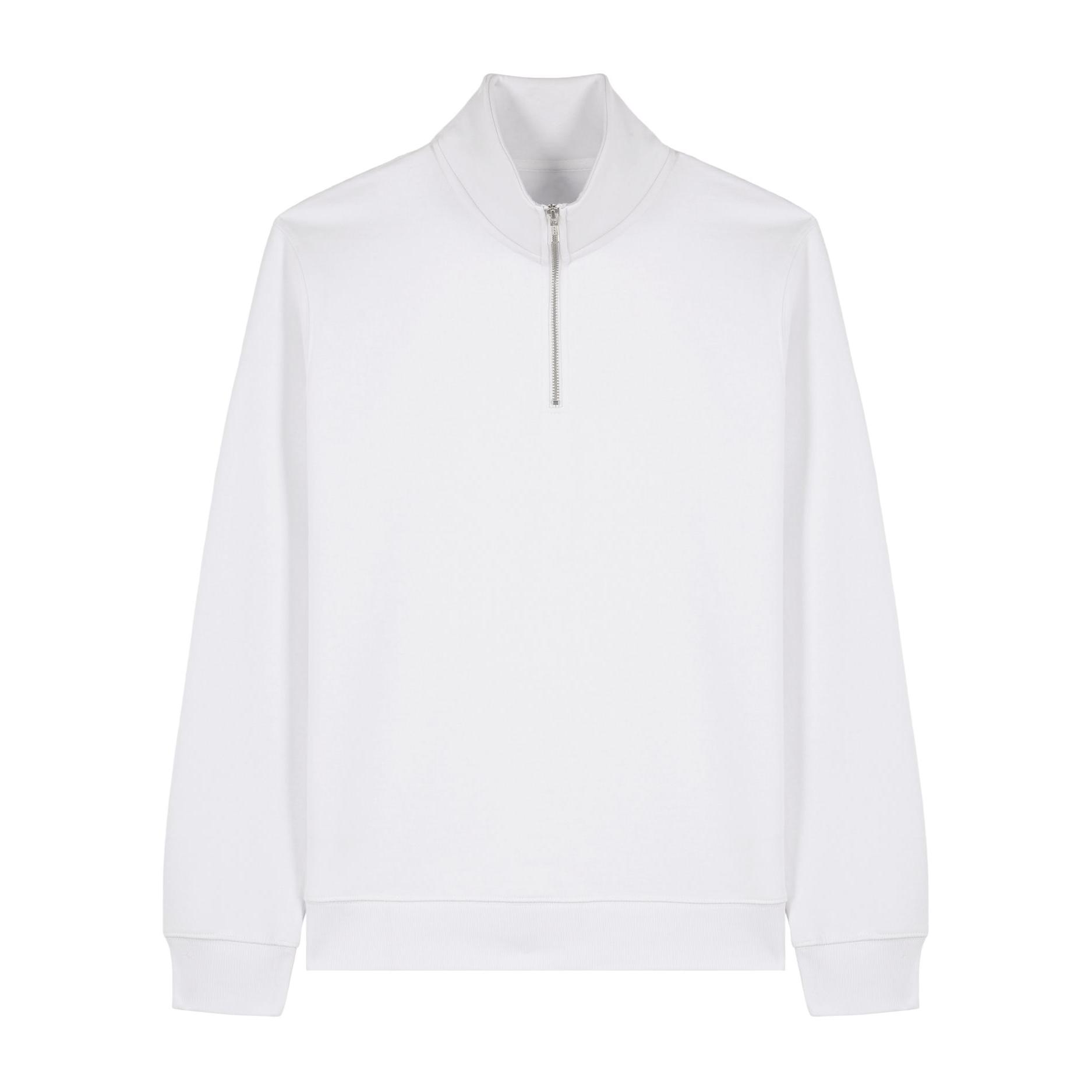 Bluză unisex cu fermoar 1/4 Trucker 2.0 White