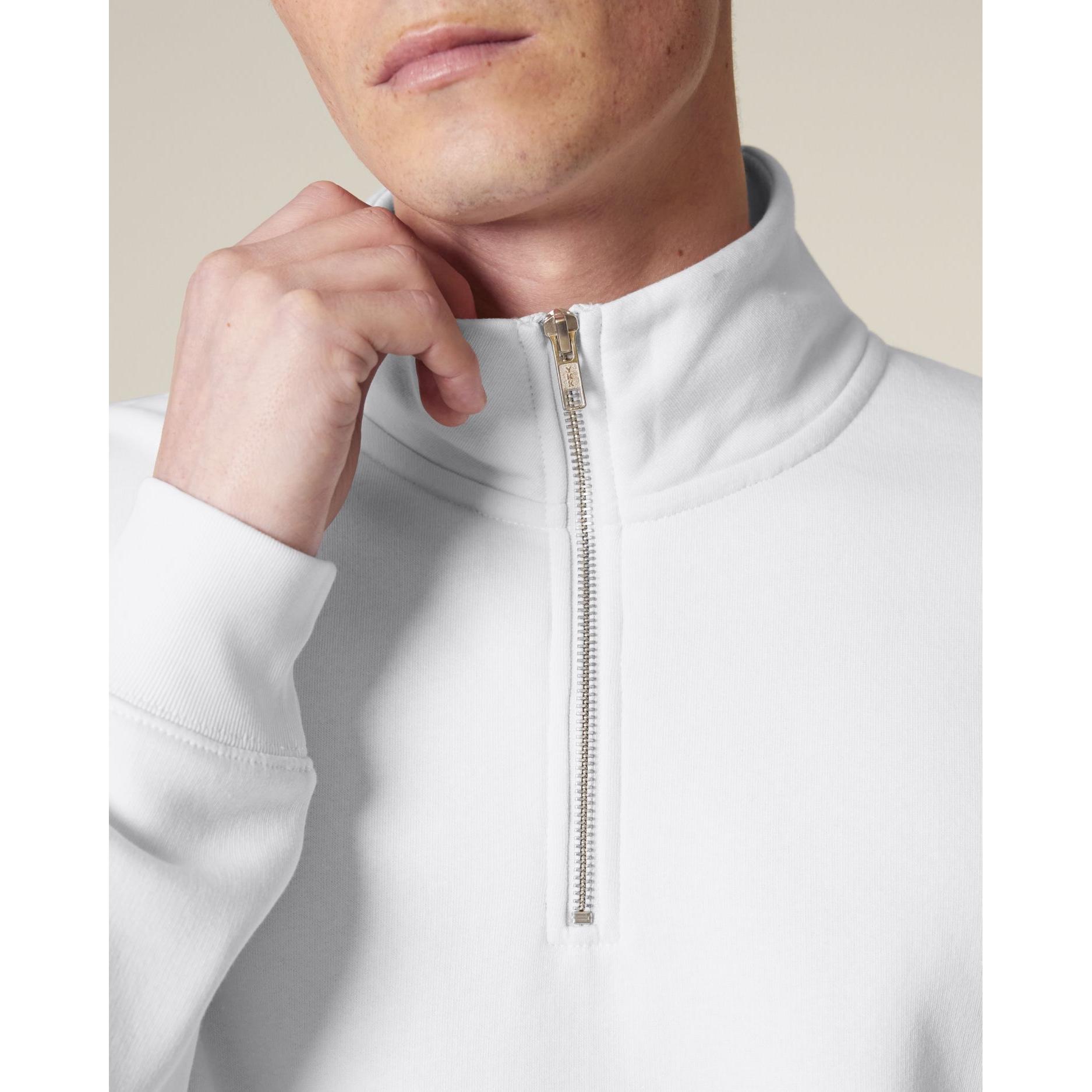 Bluză unisex cu fermoar 1/4 Trucker 2.0 White L