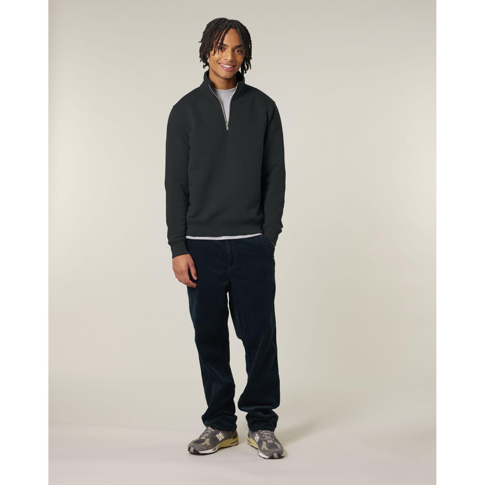 Bluză unisex cu fermoar 1/4 Trucker 2.0 Black 2XS