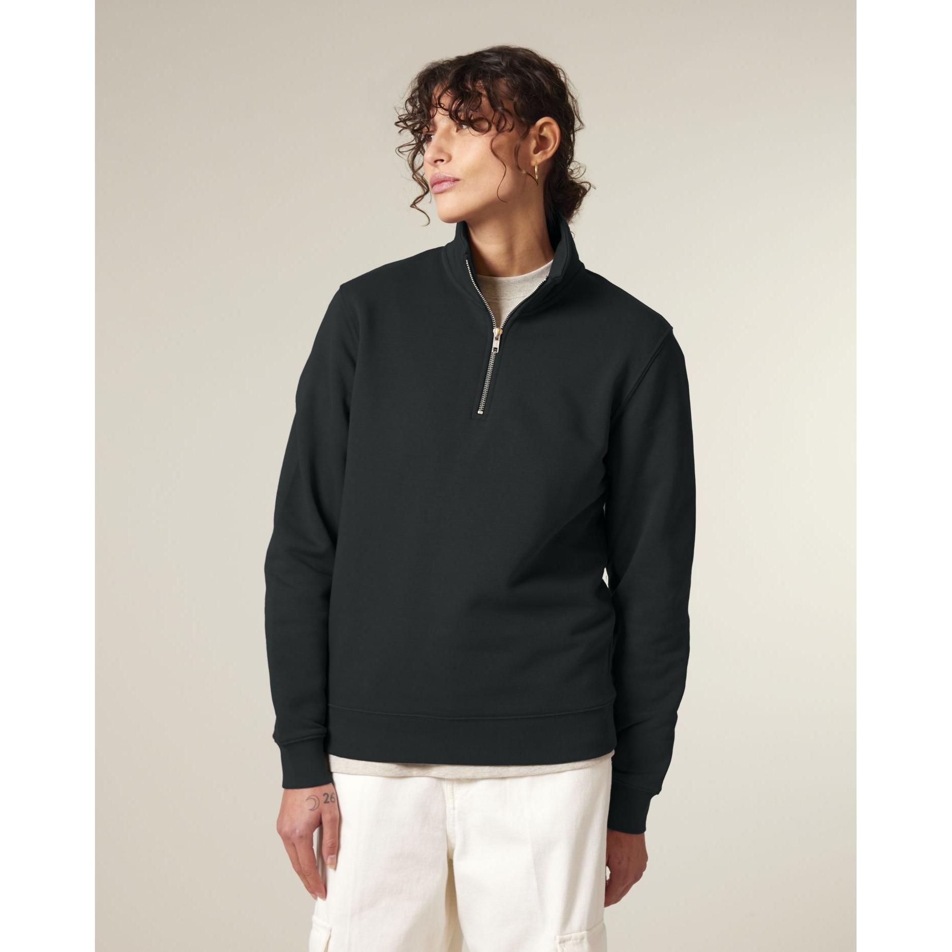 Bluză unisex cu fermoar 1/4 Trucker 2.0 Black 2XS