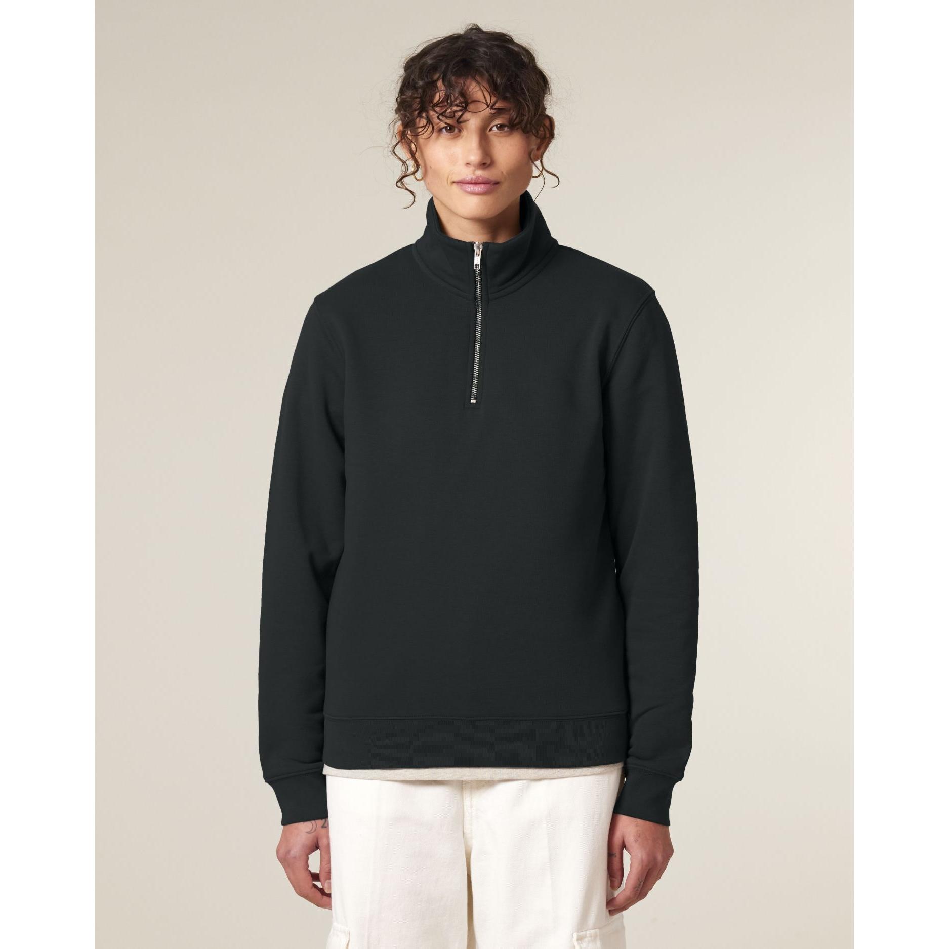 Bluză unisex cu fermoar 1/4 Trucker 2.0 Black 2XS