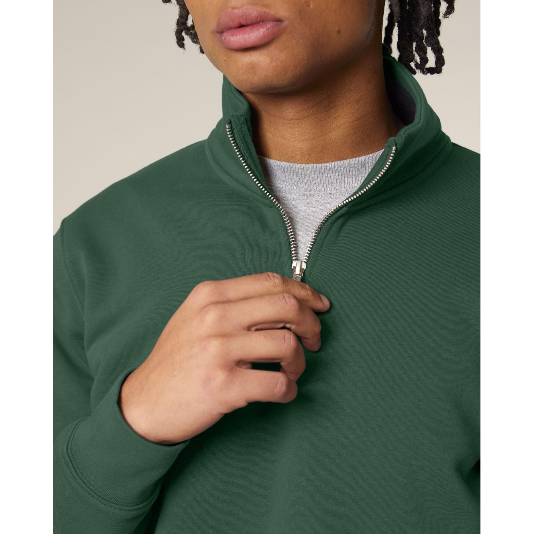 Bluză unisex cu fermoar 1/4 Trucker 2.0 Bottle Green L