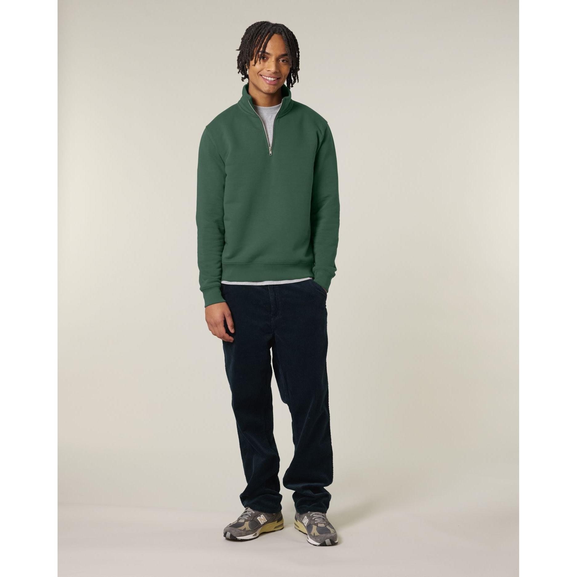 Bluză unisex cu fermoar 1/4 Trucker 2.0 Bottle Green L