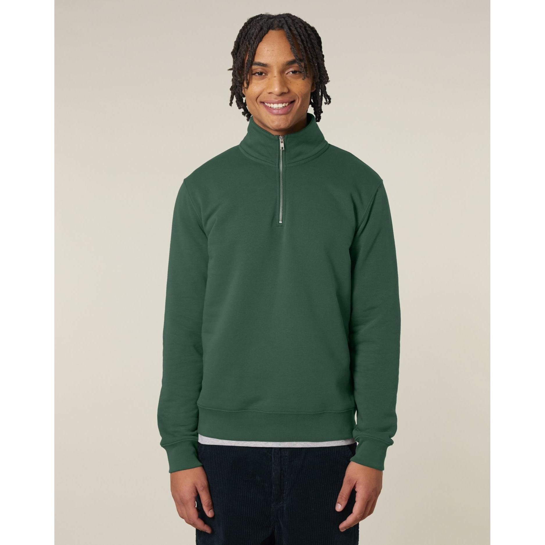 Bluză unisex cu fermoar 1/4 Trucker 2.0 Bottle Green L