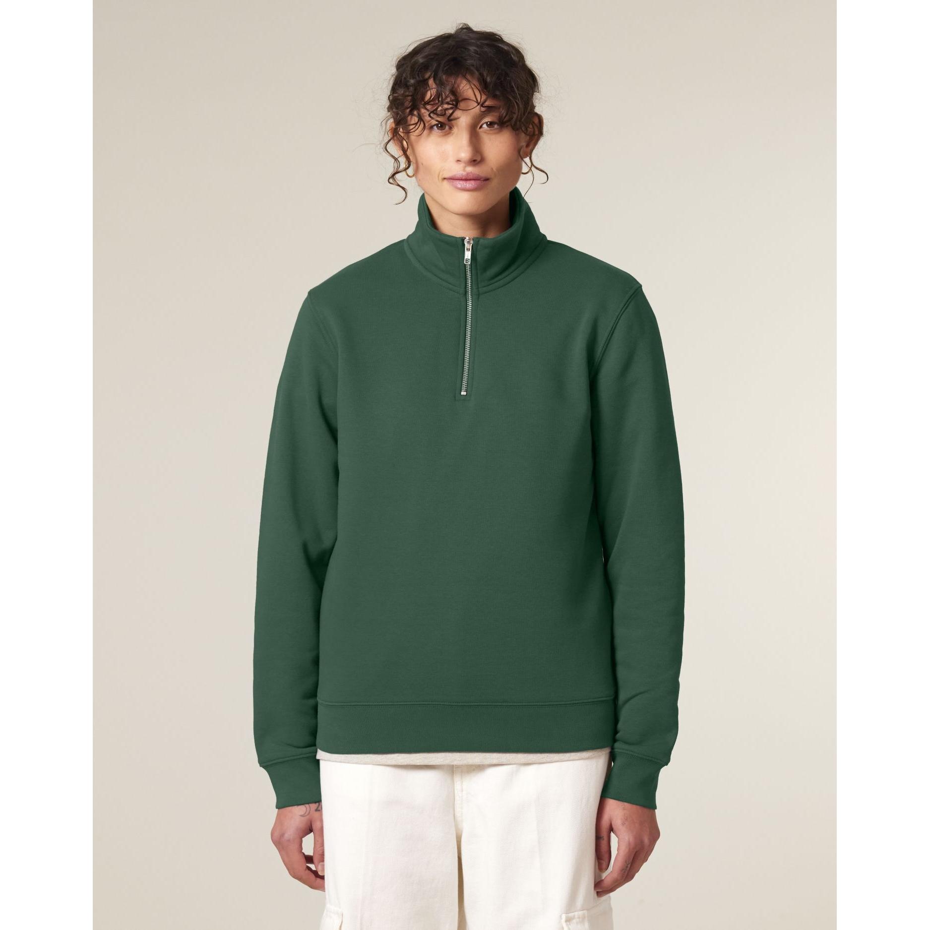 Bluză unisex cu fermoar 1/4 Trucker 2.0 Bottle Green L