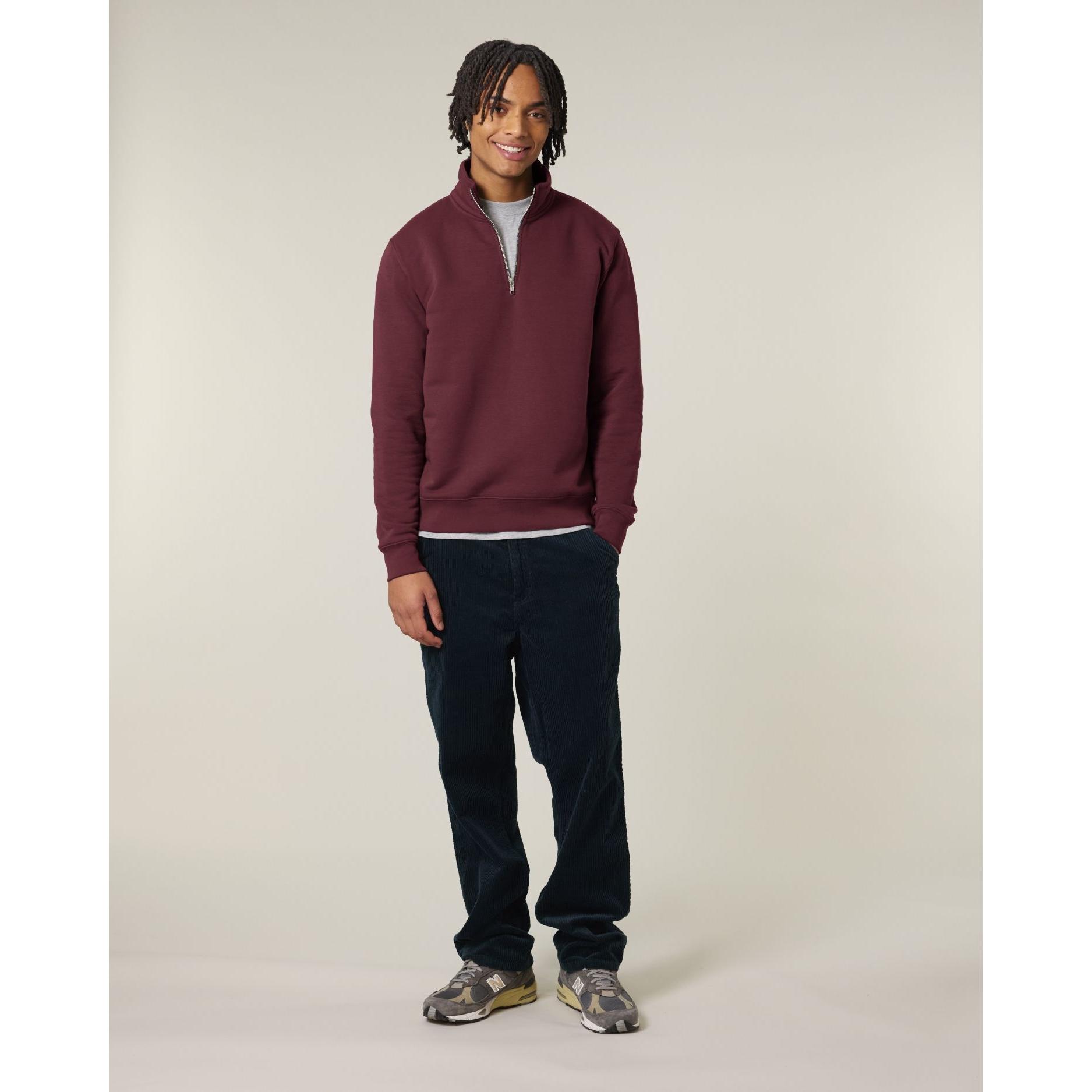 Bluză unisex cu fermoar 1/4 Trucker 2.0 Burgundy 3XL