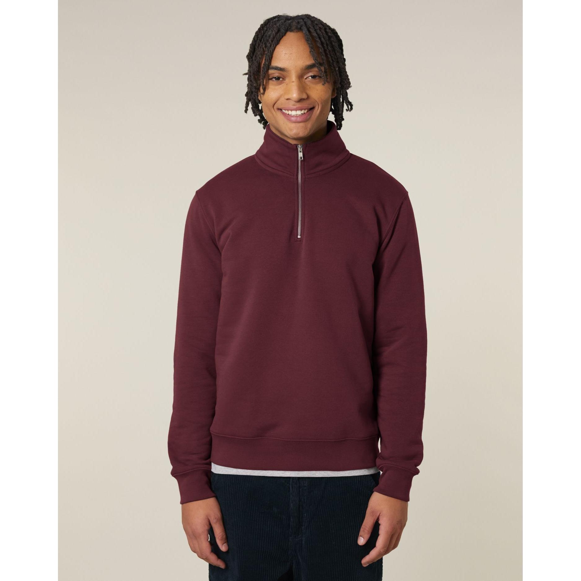 Bluză unisex cu fermoar 1/4 Trucker 2.0 Burgundy 3XL