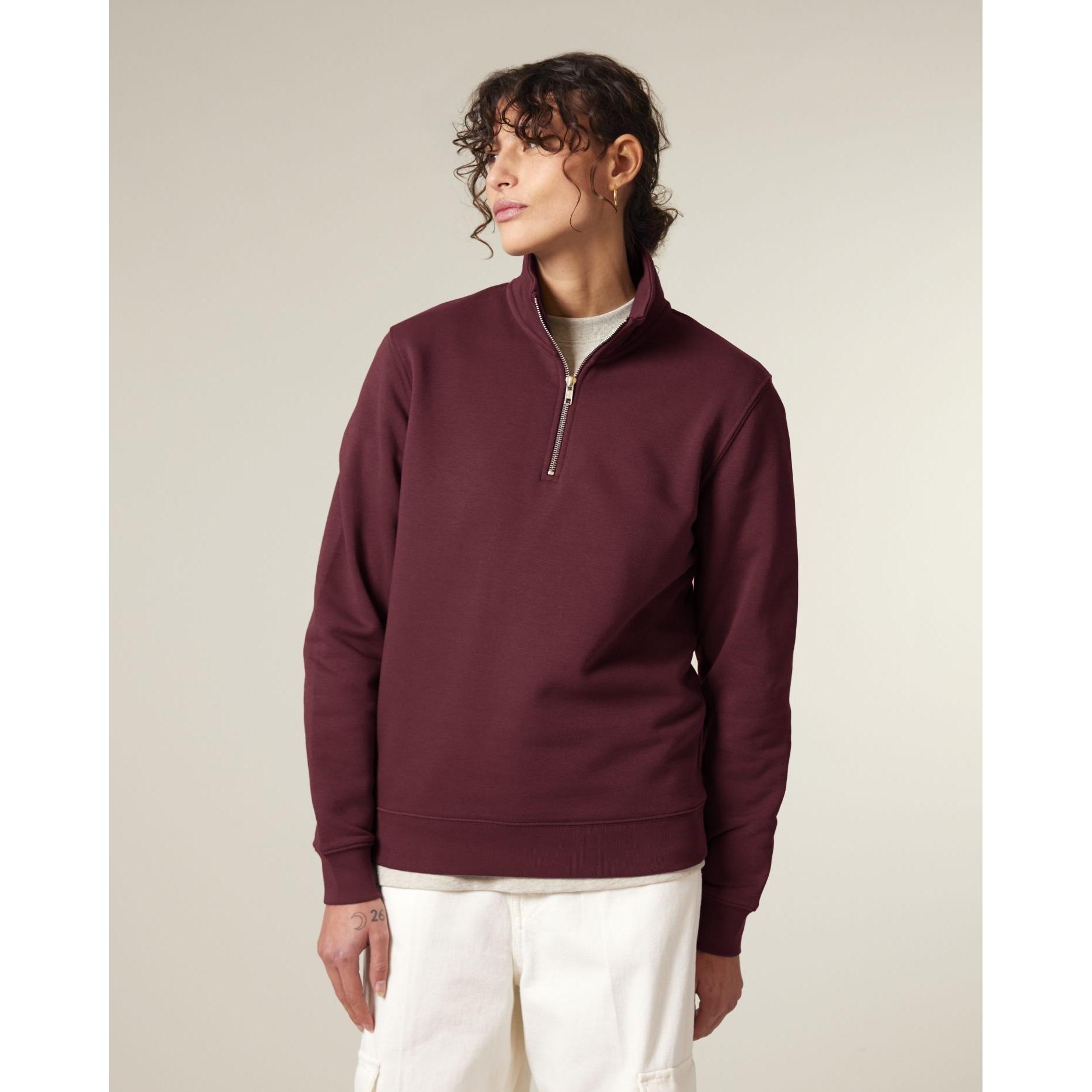 Bluză unisex cu fermoar 1/4 Trucker 2.0 Burgundy 3XL