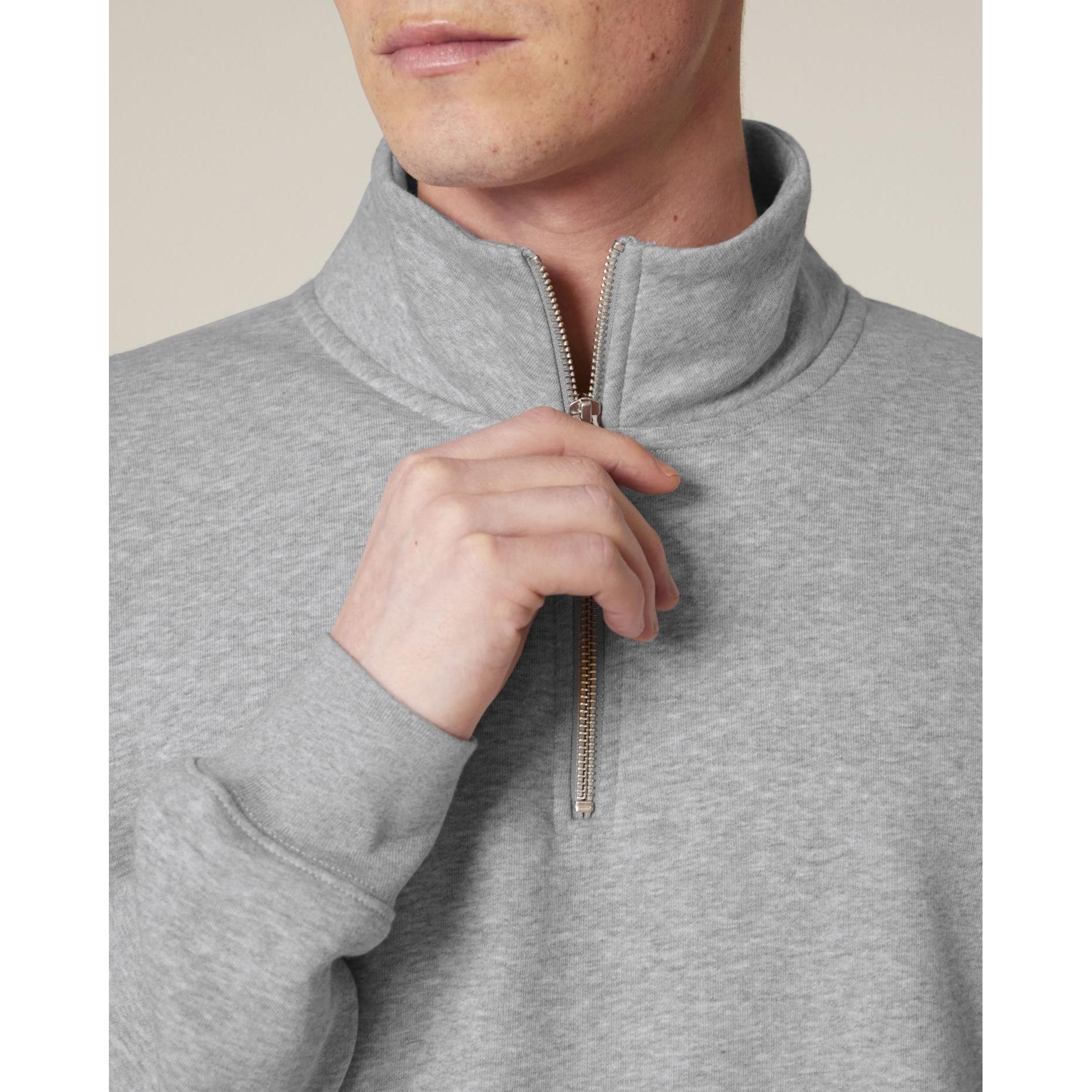 Bluză unisex cu fermoar 1/4 Trucker 2.0 Heather Grey 5XL