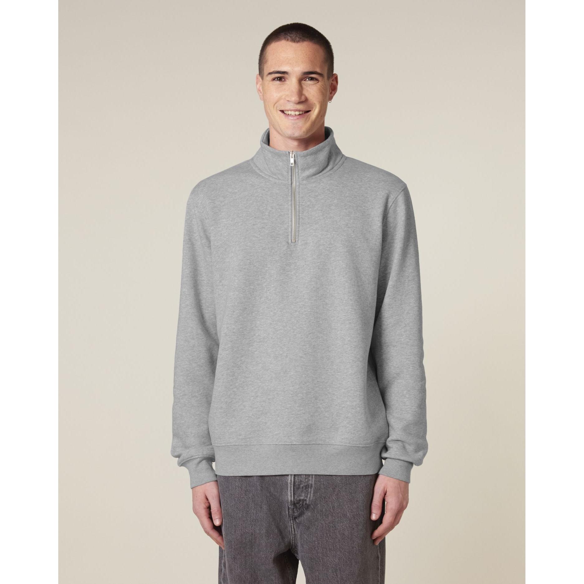 Bluză unisex cu fermoar 1/4 Trucker 2.0 Heather Grey 5XL