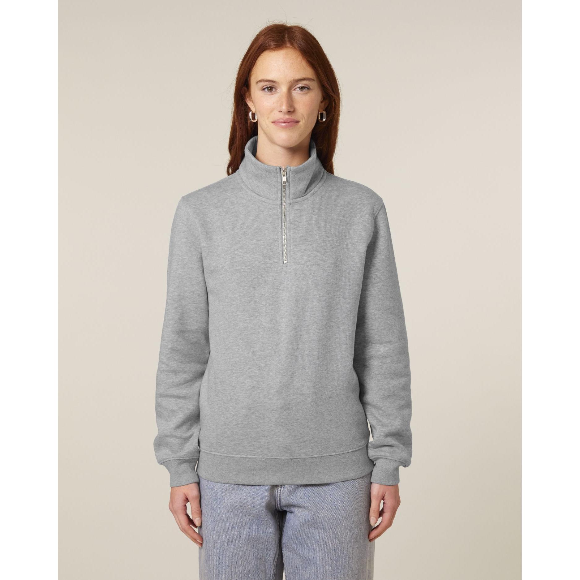 Bluză unisex cu fermoar 1/4 Trucker 2.0 Heather Grey 5XL