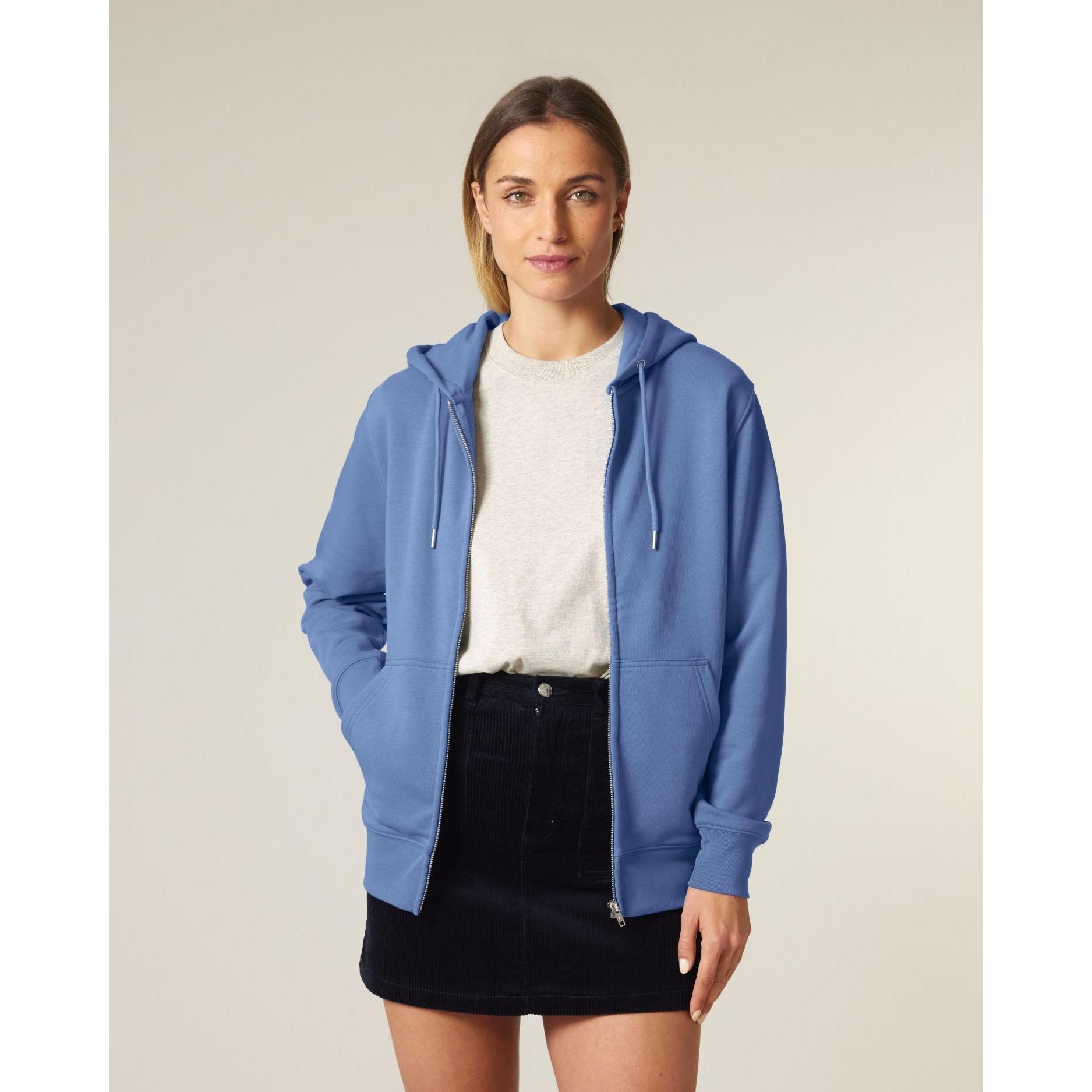 Hanorac cu fermoar unisex Connector 2.0 Bright Blue XXL